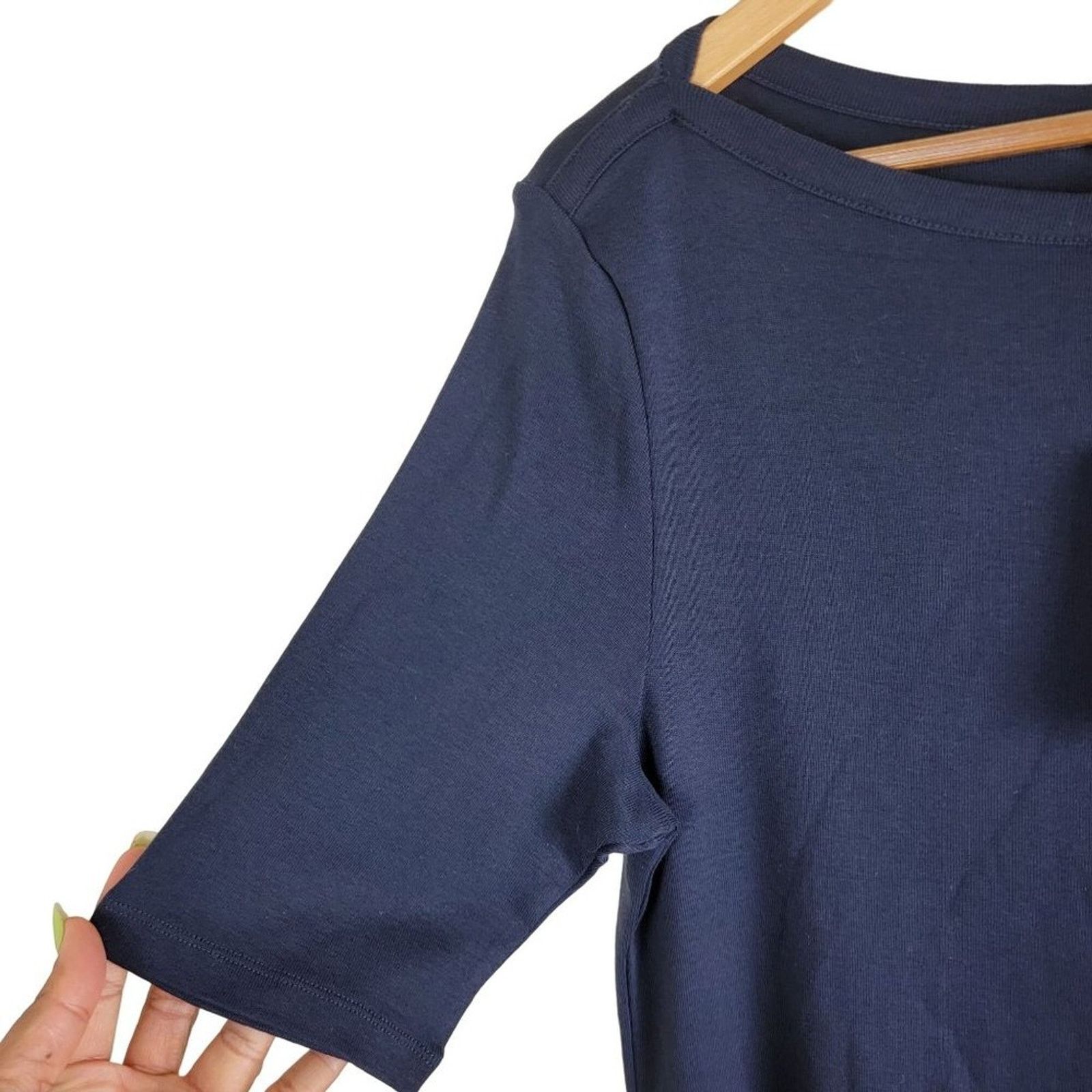 Lauren Ralph Lauren Lauren Ralph Lauren Cotton Navy Midi Dress Boat Neck 3/4 Size XS / US 0-2 / IT 36-38 - 6 Thumbnail