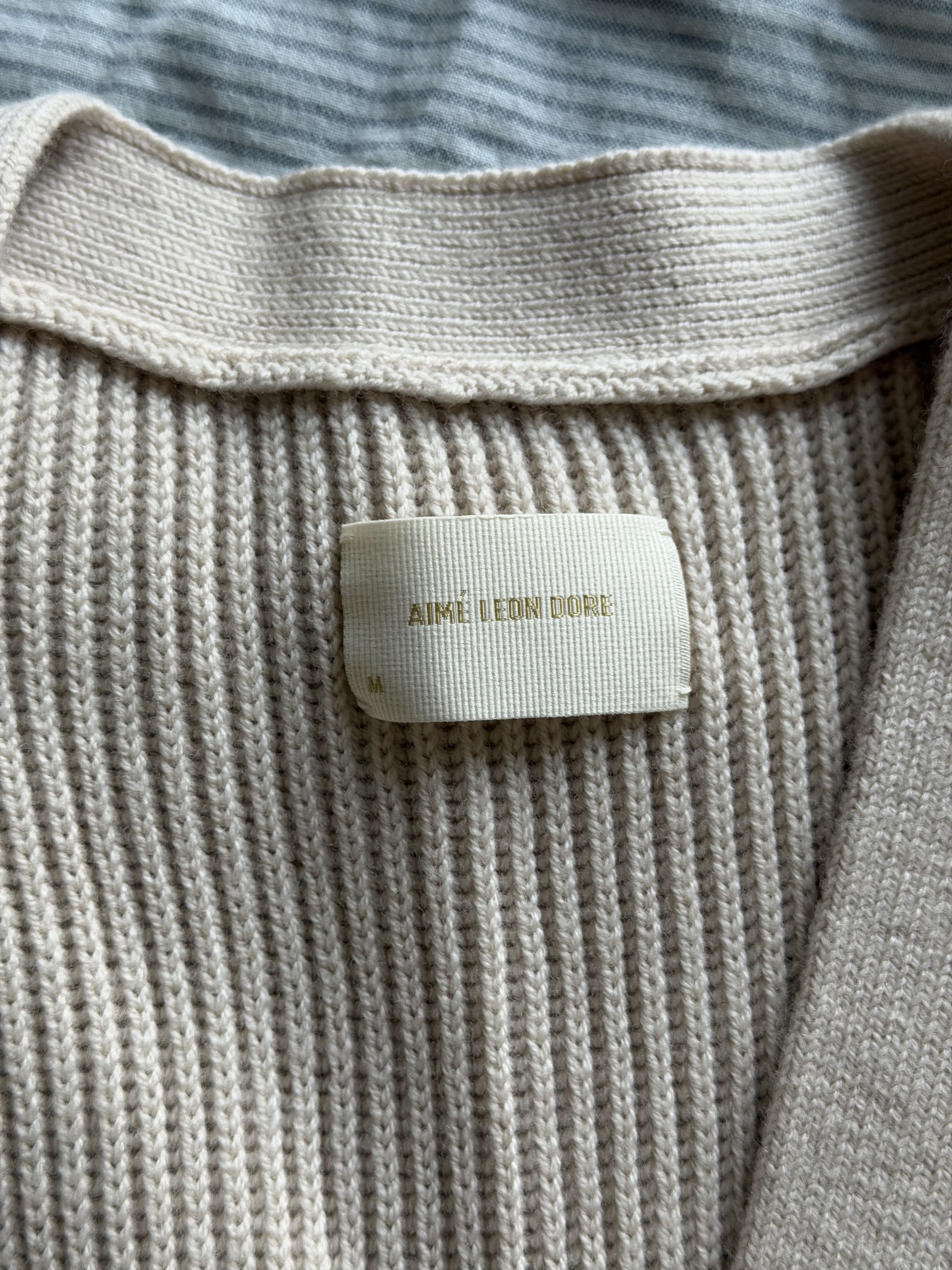 Aime Leon Dore Aime Leon Dore Waffle Knit Cardigan in Oatmeal Size US M / EU 48-50 / 2 - 7 Thumbnail