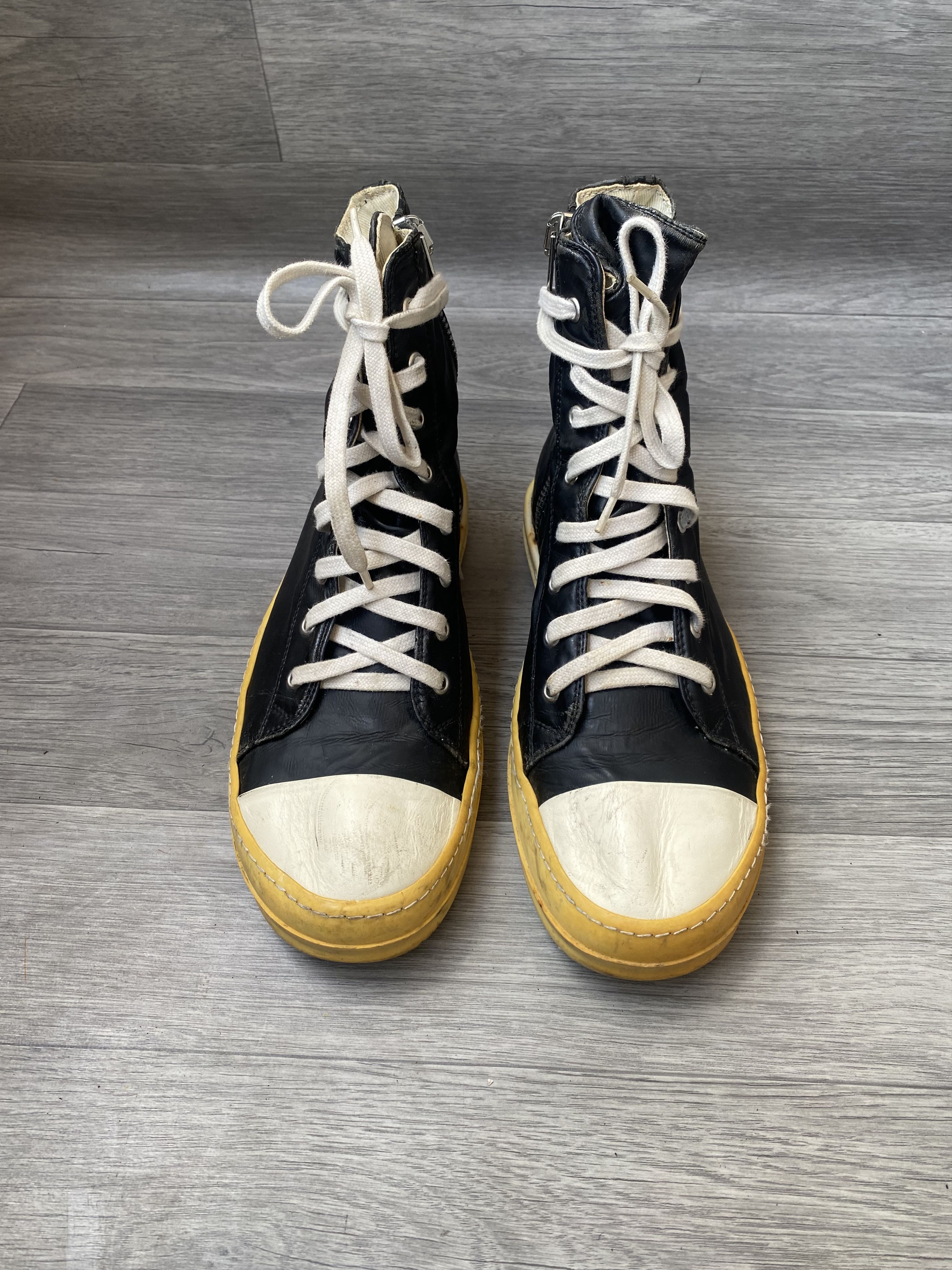 Rick Owens Drkshdw Rick owens drkshdw ramones black hi-top sneakers Size US 7.5 / EU 40-41 - 2 Thumbnail