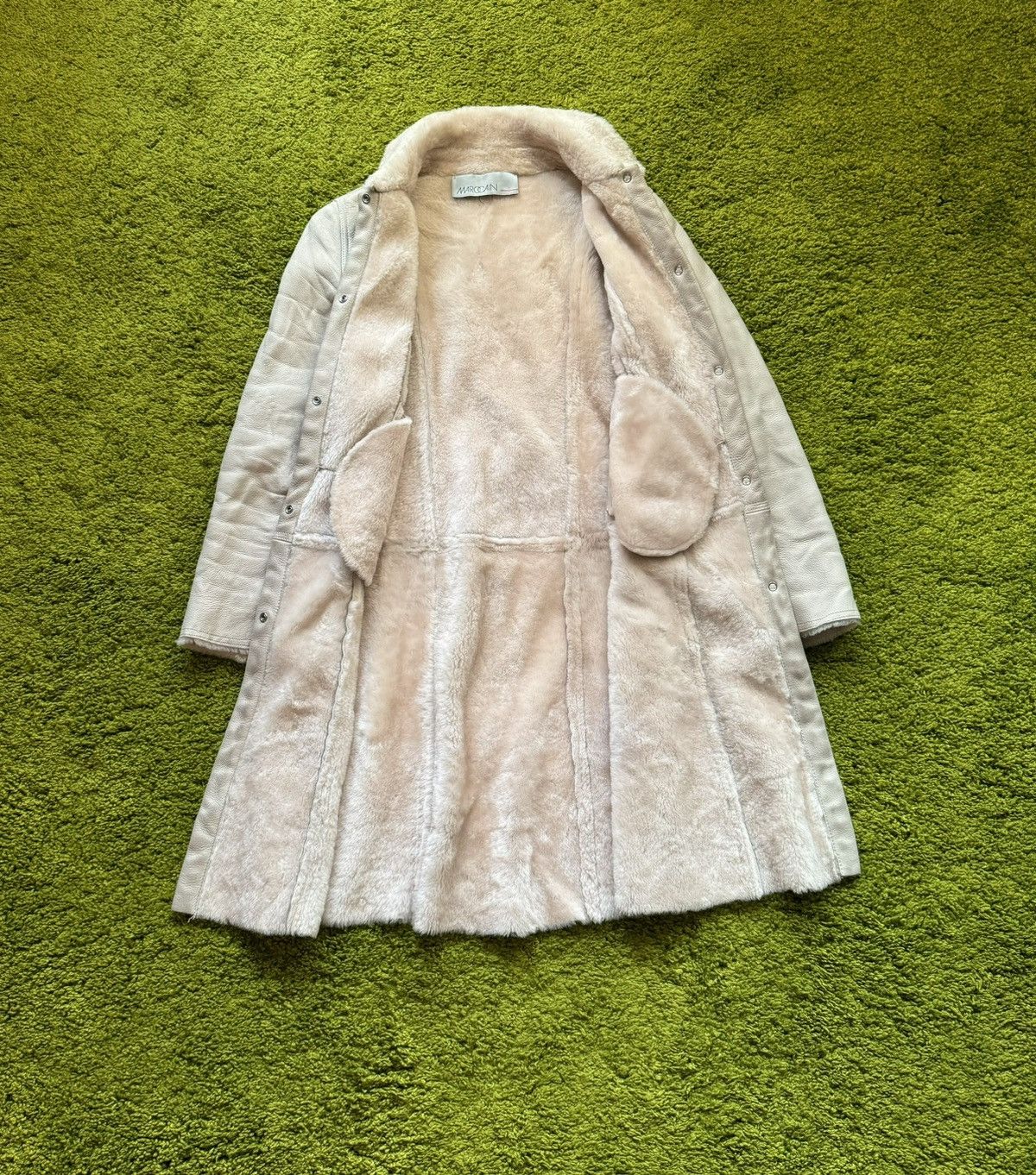 Genuine Leather Marc Cain avant garde real leather fur shearling coat jacket Size S / US 4 / IT 40 - 2 Thumbnail