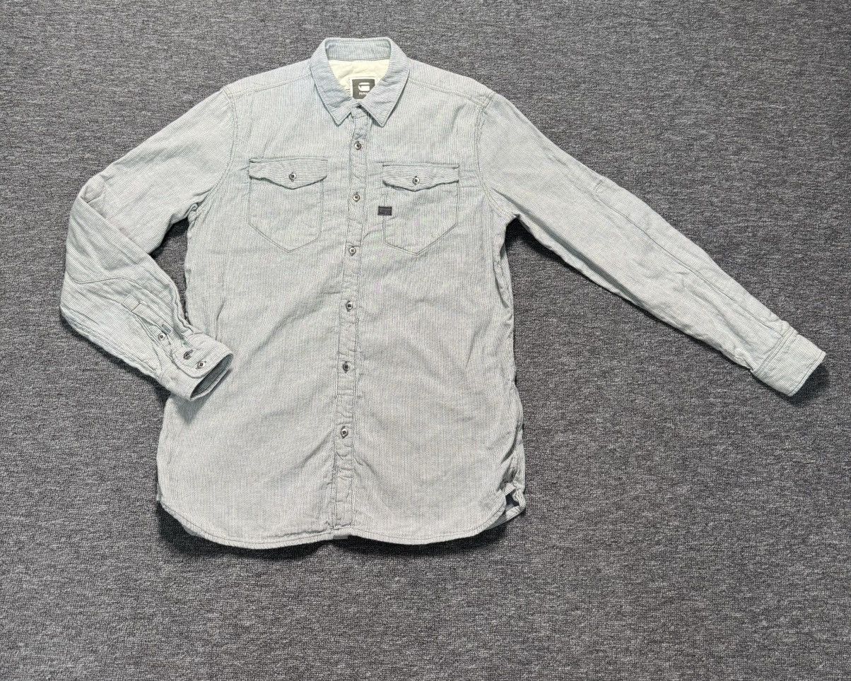 G-Star G-Star RAW Pinstripe Shirt Men's XL Long Sleeve Button Up Size US XL / EU 56 / 4 - 1 Thumbnail