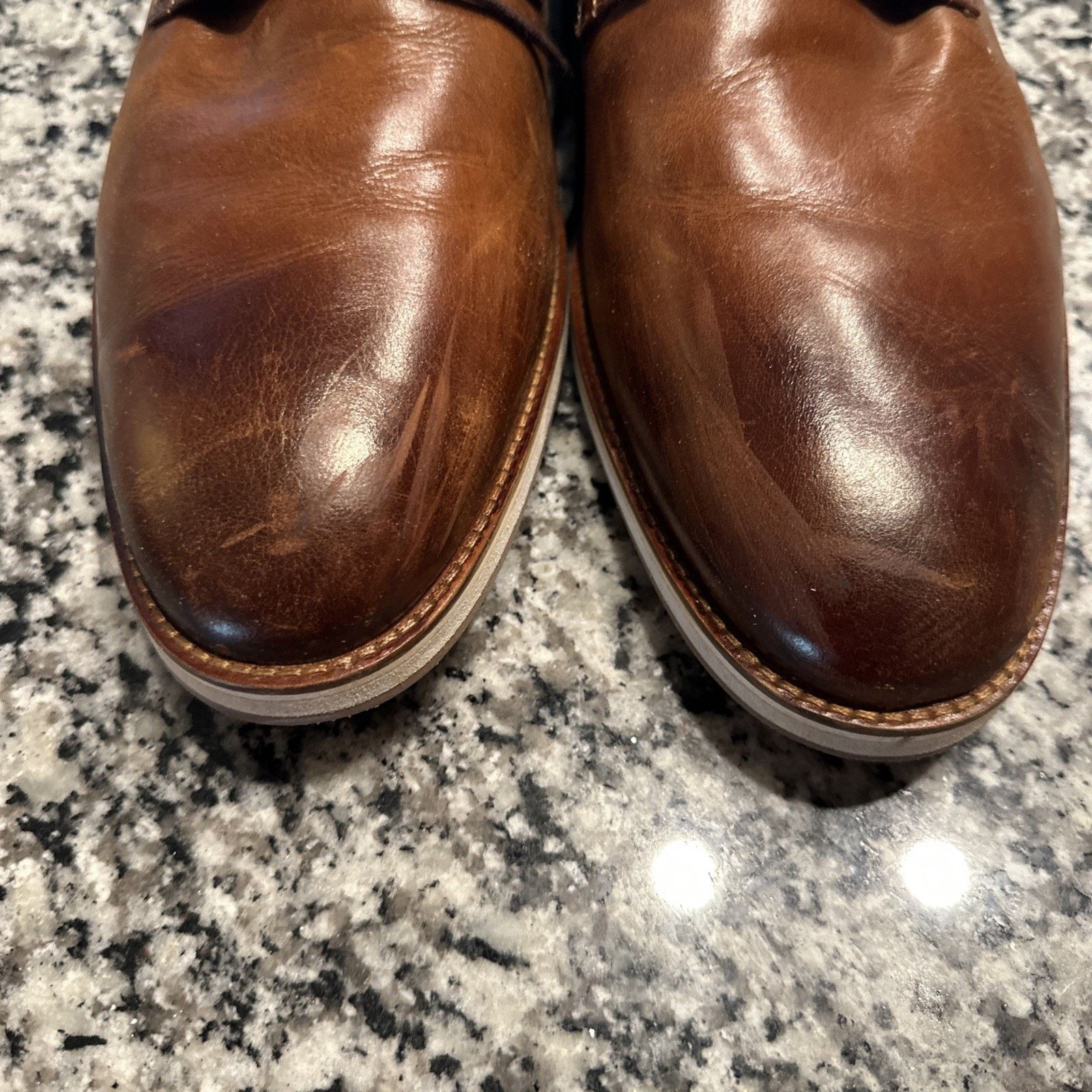 Steve Madden Steve Madden Mens Size 12 Brown Leather Derb Dress Shoes Size US 12 / EU 45 - 2 Thumbnail