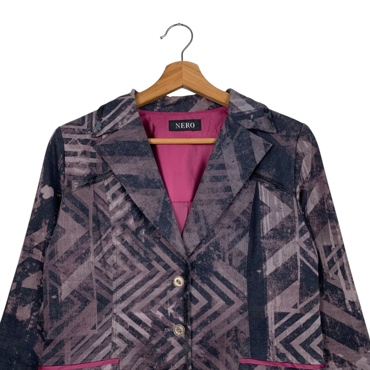 Japanese Brand NERO Made in Japan Fullprint Cropped Blazer Jacket #1621-C72 Size M / US 6-8 / IT 42-44 - 2 Thumbnail