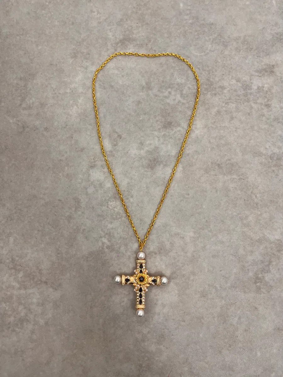 Dolce & Gabbana 2010s Dolce & Gabbana Royal Premium Cross Gold Necklace Size ONE SIZE - 1 Thumbnail