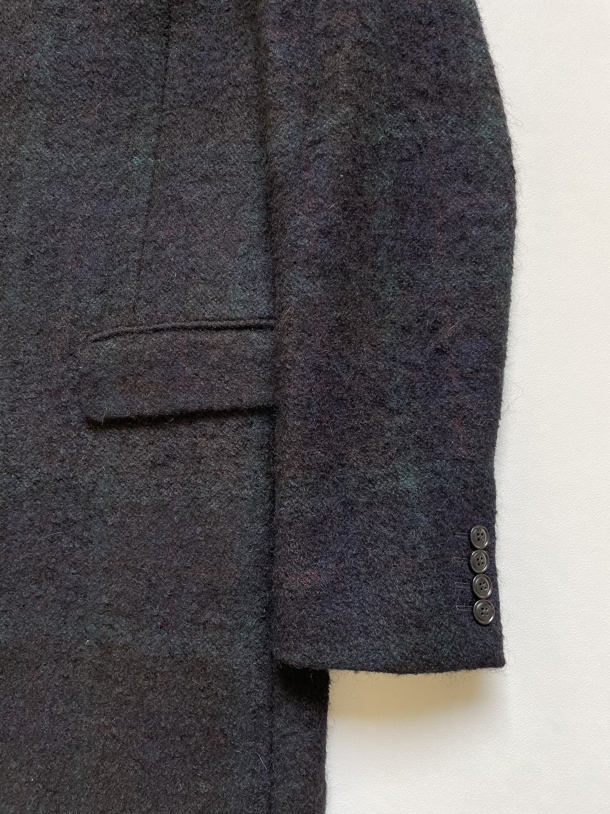 Dries Van Noten Black Boucle Check Wool Overcoat Size US S / EU 44-46 / 1 - 10 Thumbnail