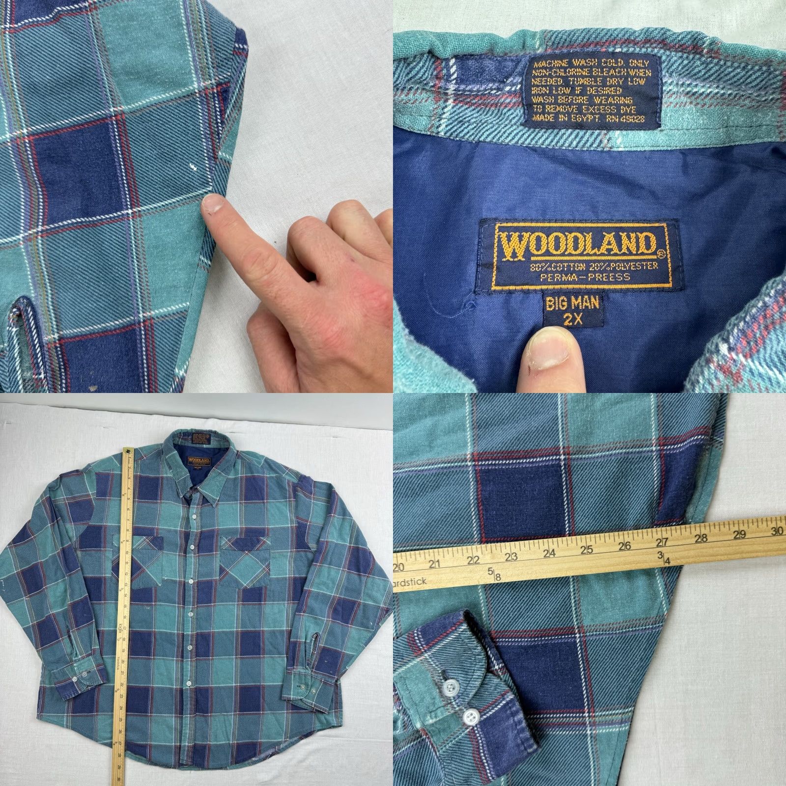 Vintage VINTAGE Woodland Flannel Shirt Adult 2XL Blue Plaid 90s Grunge Workwear Mens Size US XXL / EU 58 / 5 - 8 Thumbnail