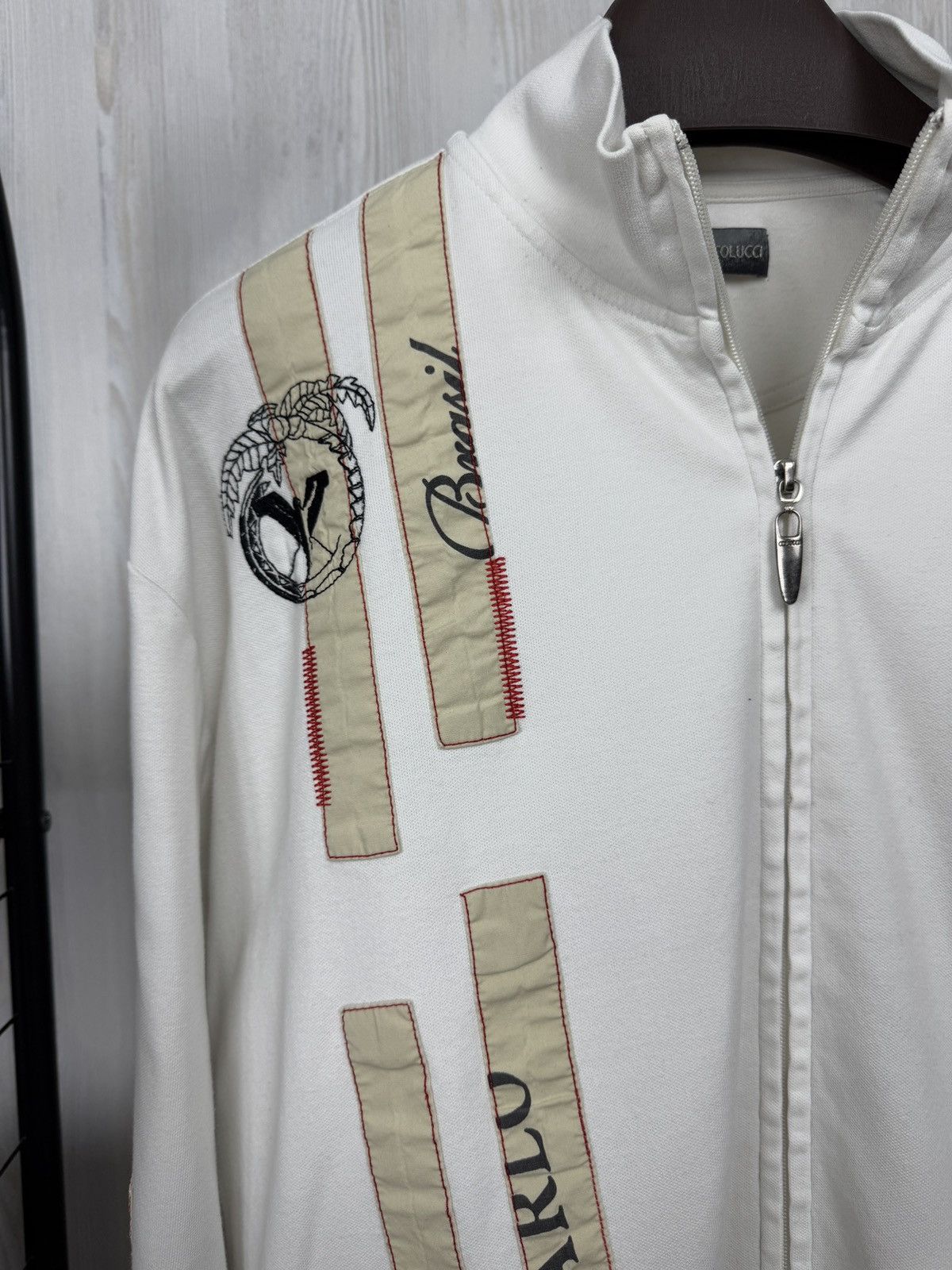 Carlo Colucci Carlo Colucci vintage white full double zip big logo sweater Size US XXL / EU 58 / 5 - 3 Thumbnail