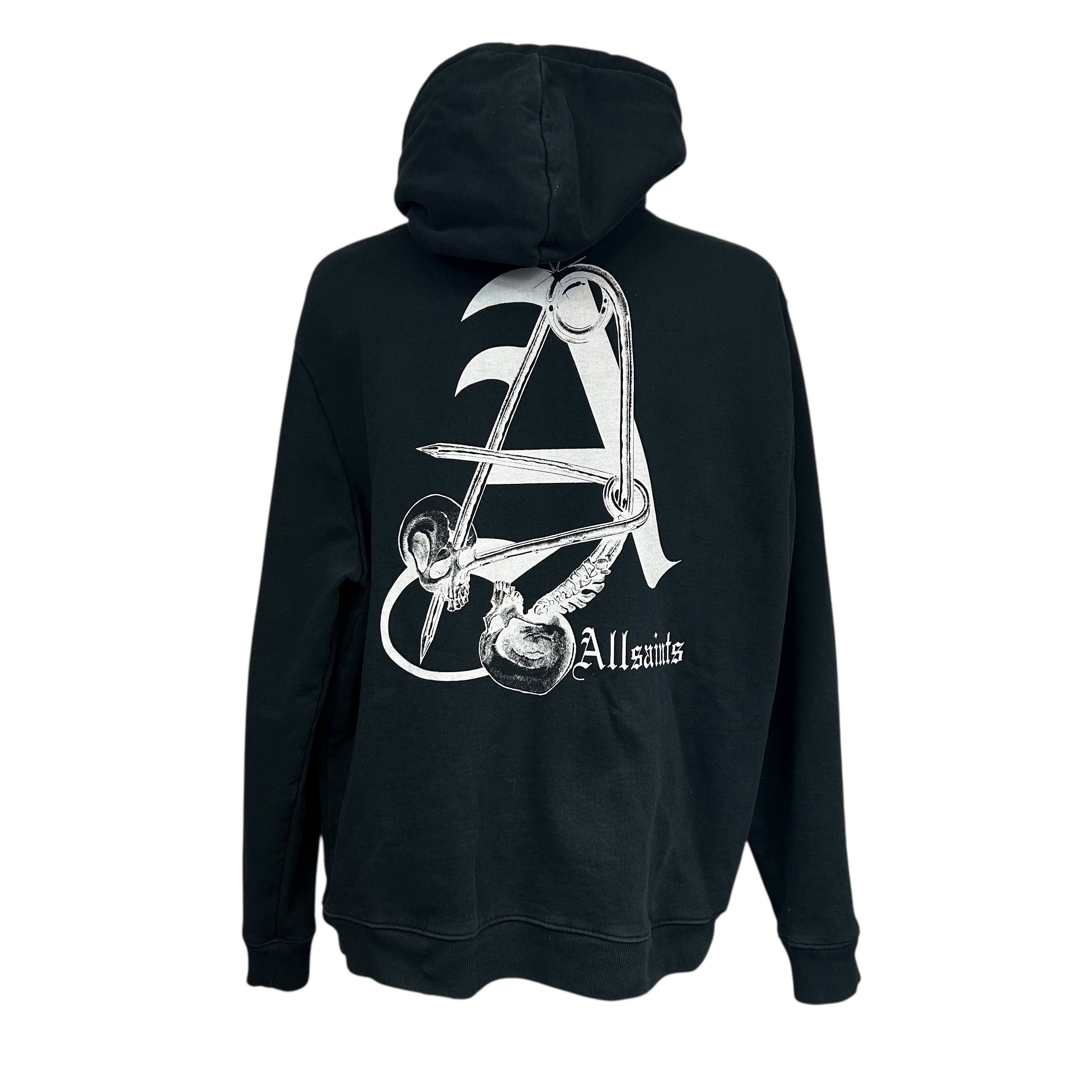 Allsaints Allsaints Chunky Heavy Oversized Pinup Hoodie Black XL Size US XL / EU 56 / 4 - 2 Thumbnail
