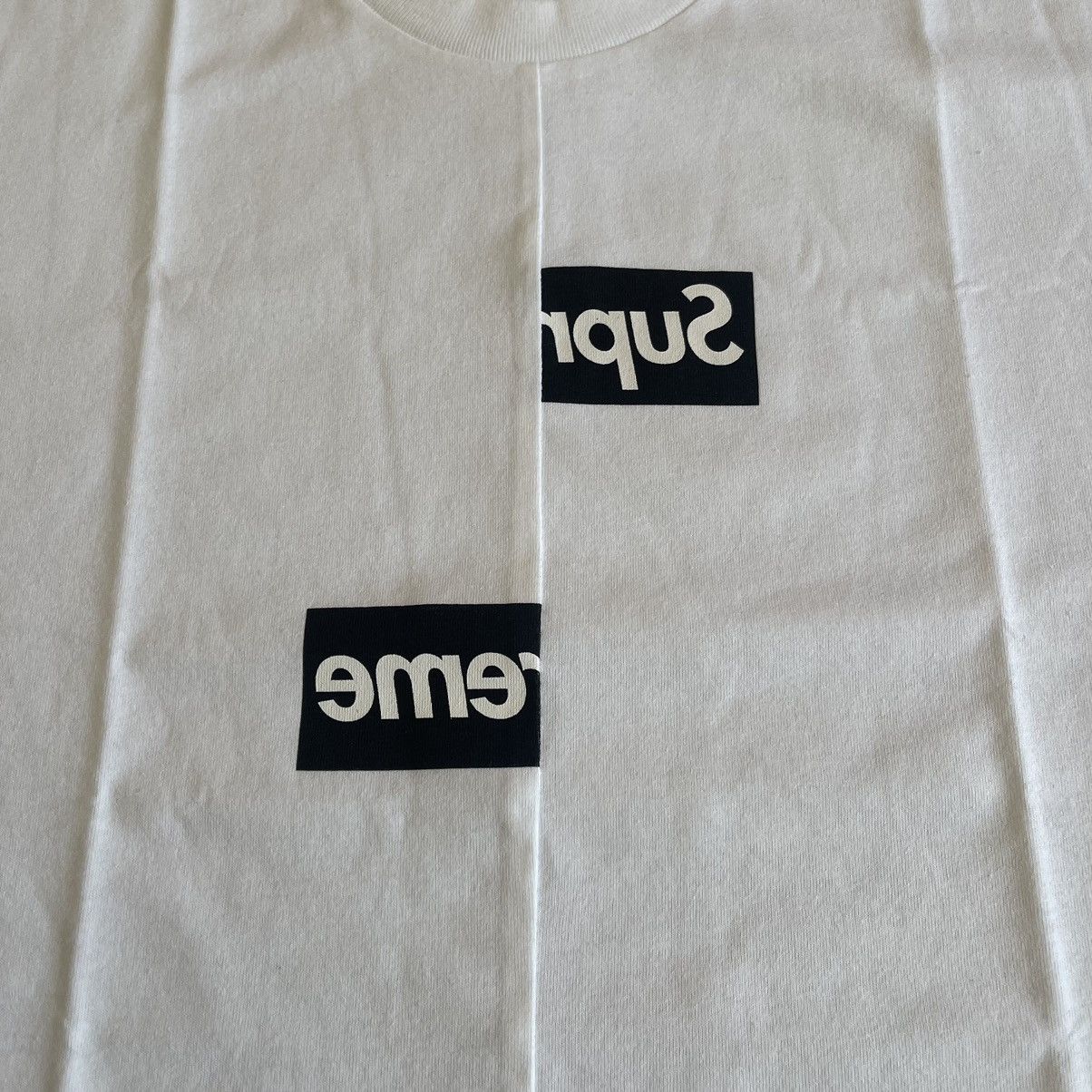 Comme des Garcons SHIRT × Supreme FW2018 Split Box Logo T-Shirt Size US L / EU 52-54 / 3 - 3 Thumbnail