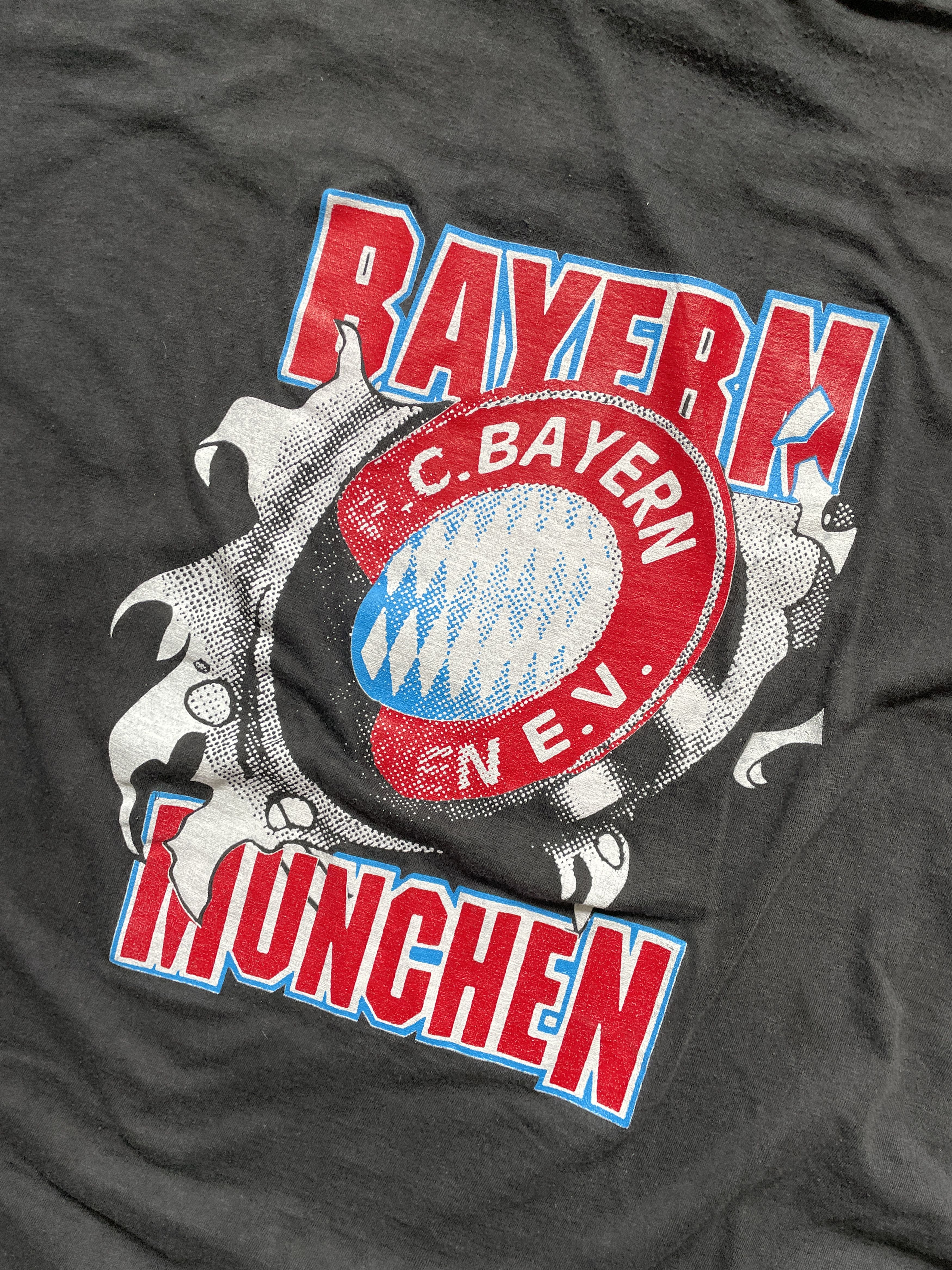 Vintage VINTAGE BAYERN MUNCHEN BLACK WASHED SOCCER TEE Size US XL / EU 56 / 4 - 2 Thumbnail