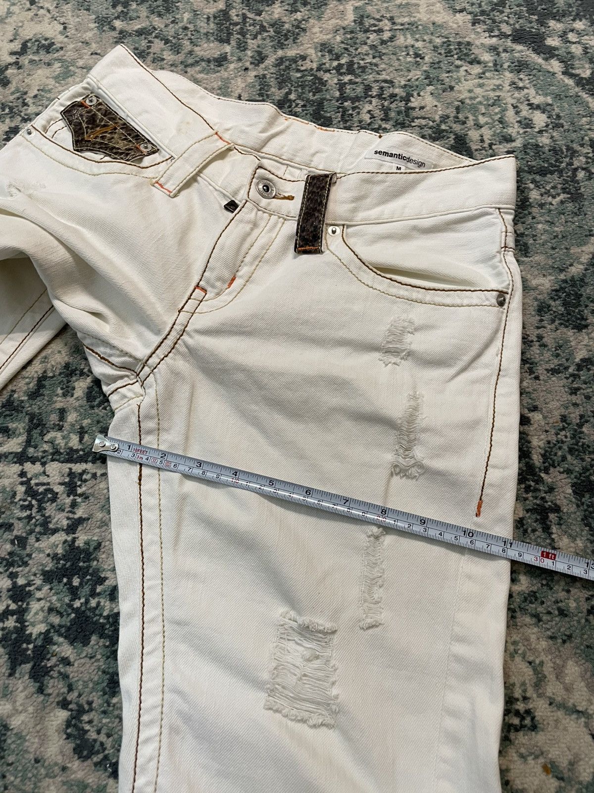semanticdesign Semantic Design Spiral Flared Snakeskin Pocket Jean Size US 29 - 17 Thumbnail