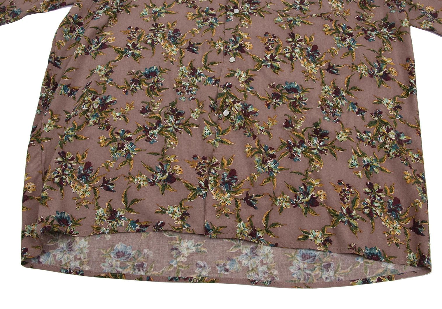 Jean Paul Gaultier Flower Print Rayon Shirt in Mocha Green Yellow Size 48 Size US M / EU 48-50 / 2 - 12 Thumbnail