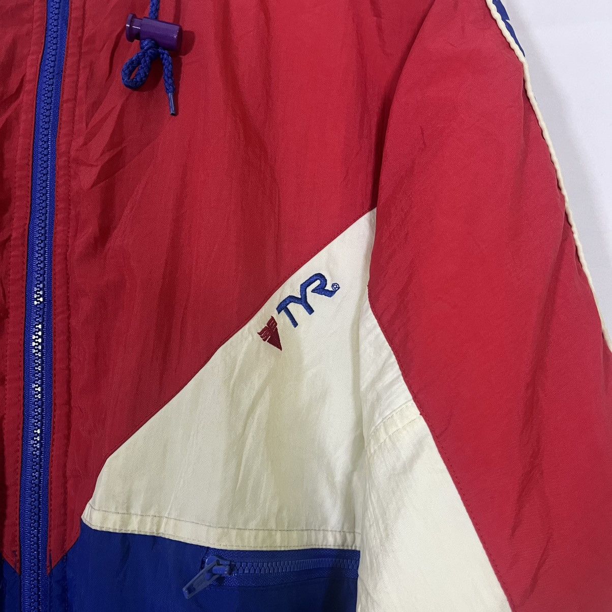 Vintage 70S TYR USA OLYMPIC TEAM WINDBREAKER LINED JACKET Size US L / EU 52-54 / 3 - 4 Thumbnail