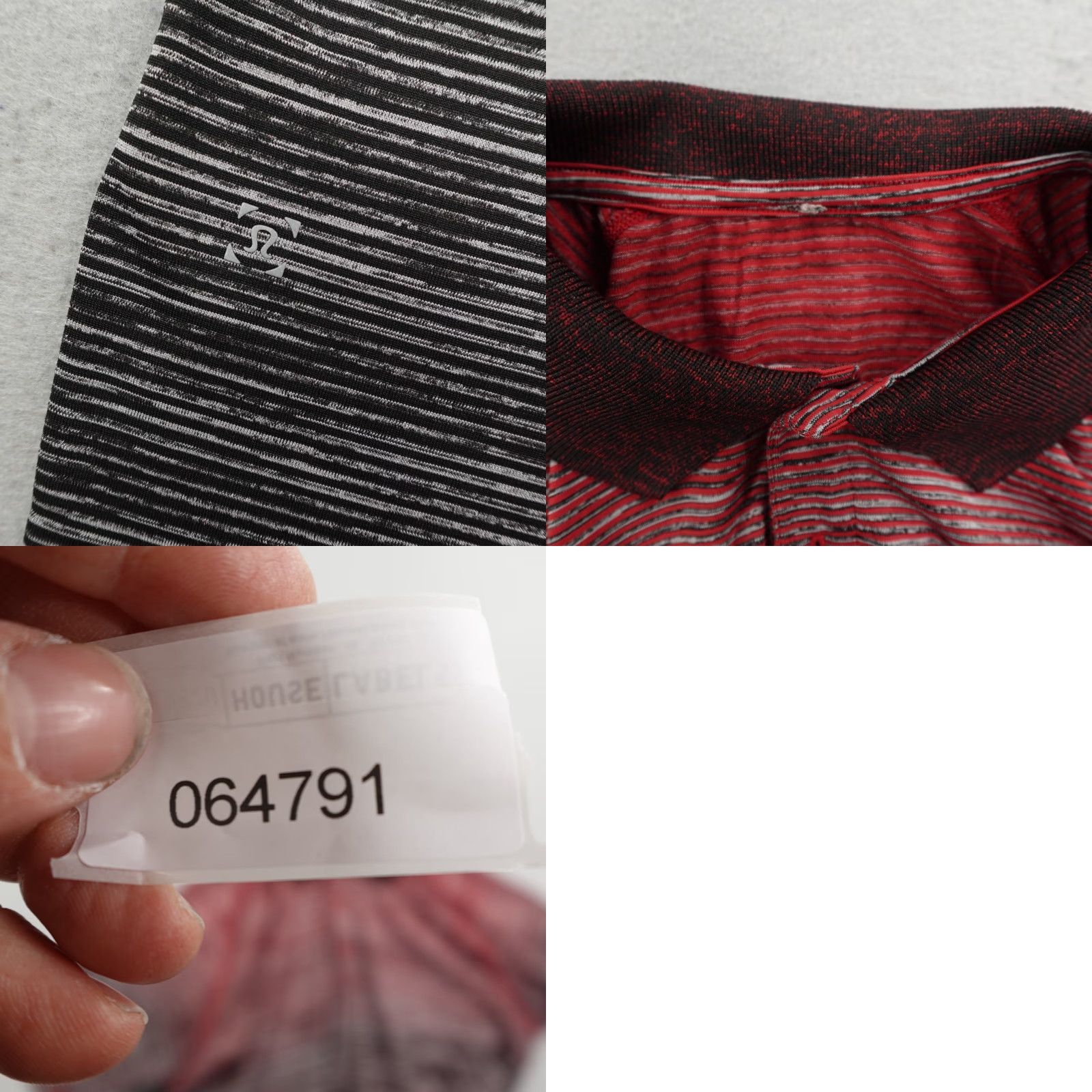 Lululemon Lululemon Polo Shirt Mens Large Red Black Striped Metal Vent Tech Performance Size US L / EU 52-54 / 3 - 8 Thumbnail