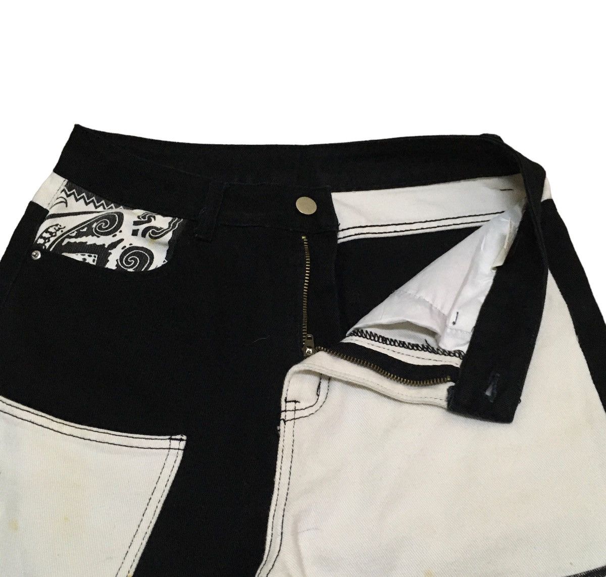 If Six Was Nine × Le Grande Bleu (L.G.B.) × Shein Rare Design Japanese Brand Shein Patchwork Pants 2000s Size US 29 - 6 Thumbnail