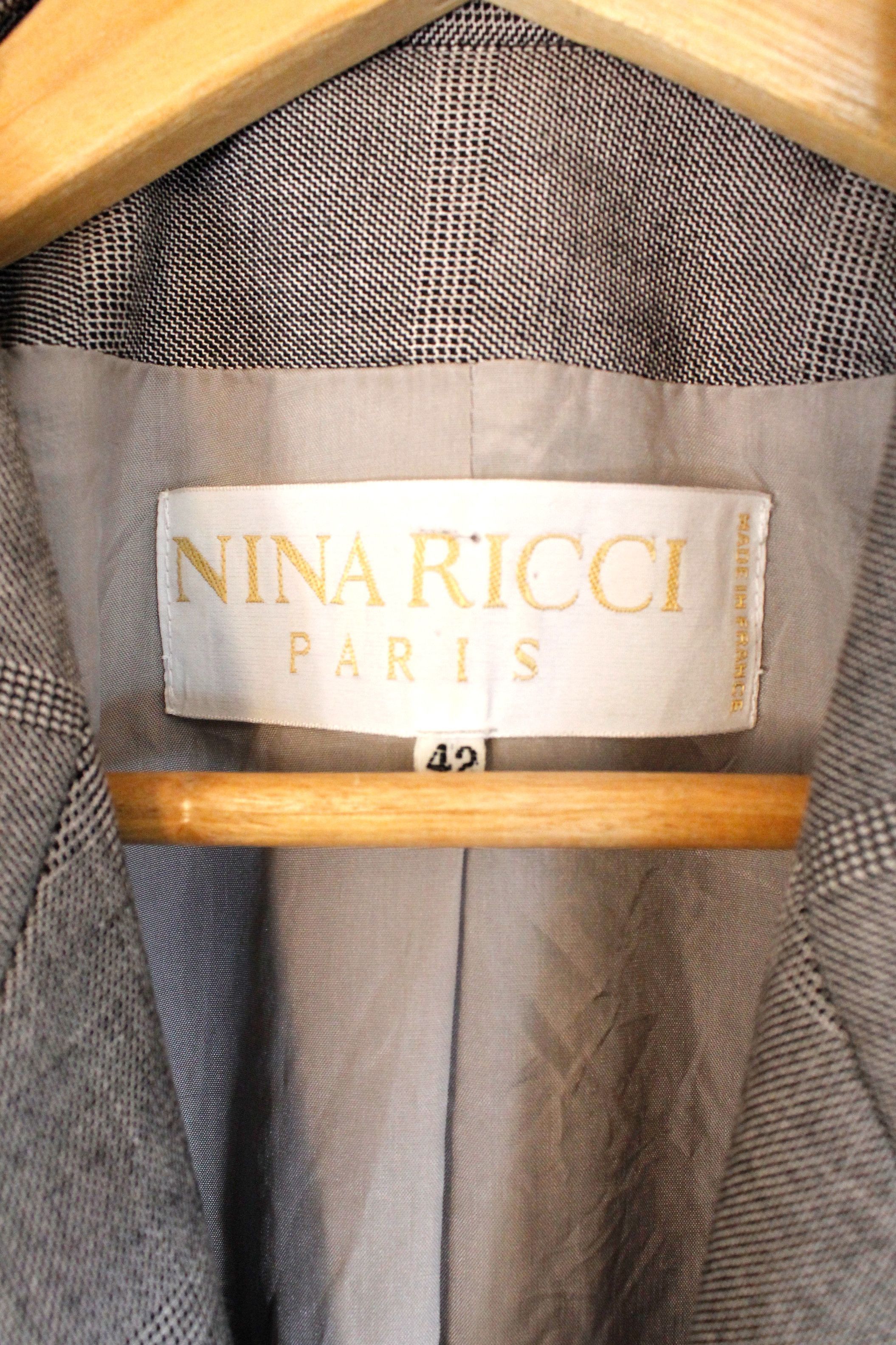 Nina Ricci Womens Nina Ricci Gray Wool Blazer Jacket 42 size Size M / US 6-8 / IT 42-44 - 5 Thumbnail