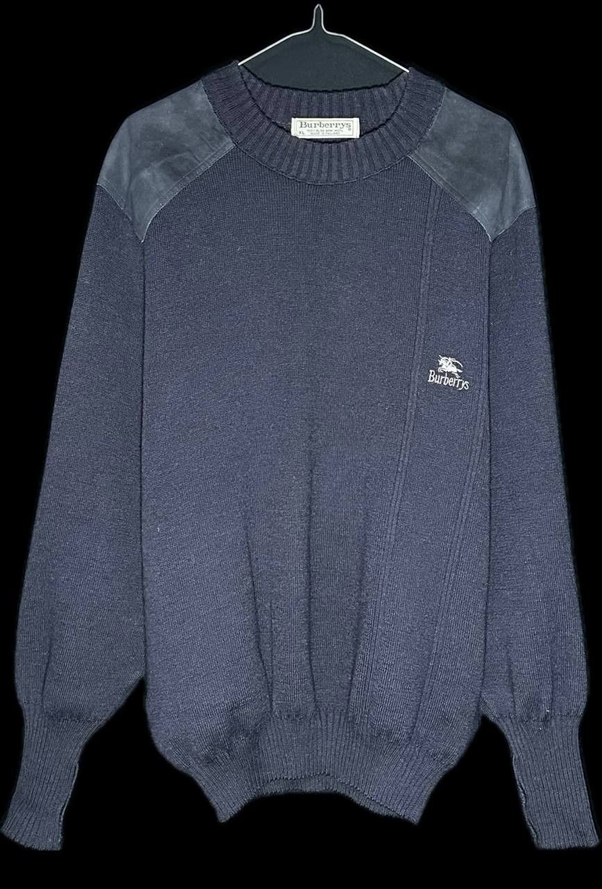 Burberry × Vintage BURBERRYS VINTAGE Wool Suede Sweater Pullover ENGLAND90s 80s Size US XL / EU 56 / 4 - 1 Thumbnail