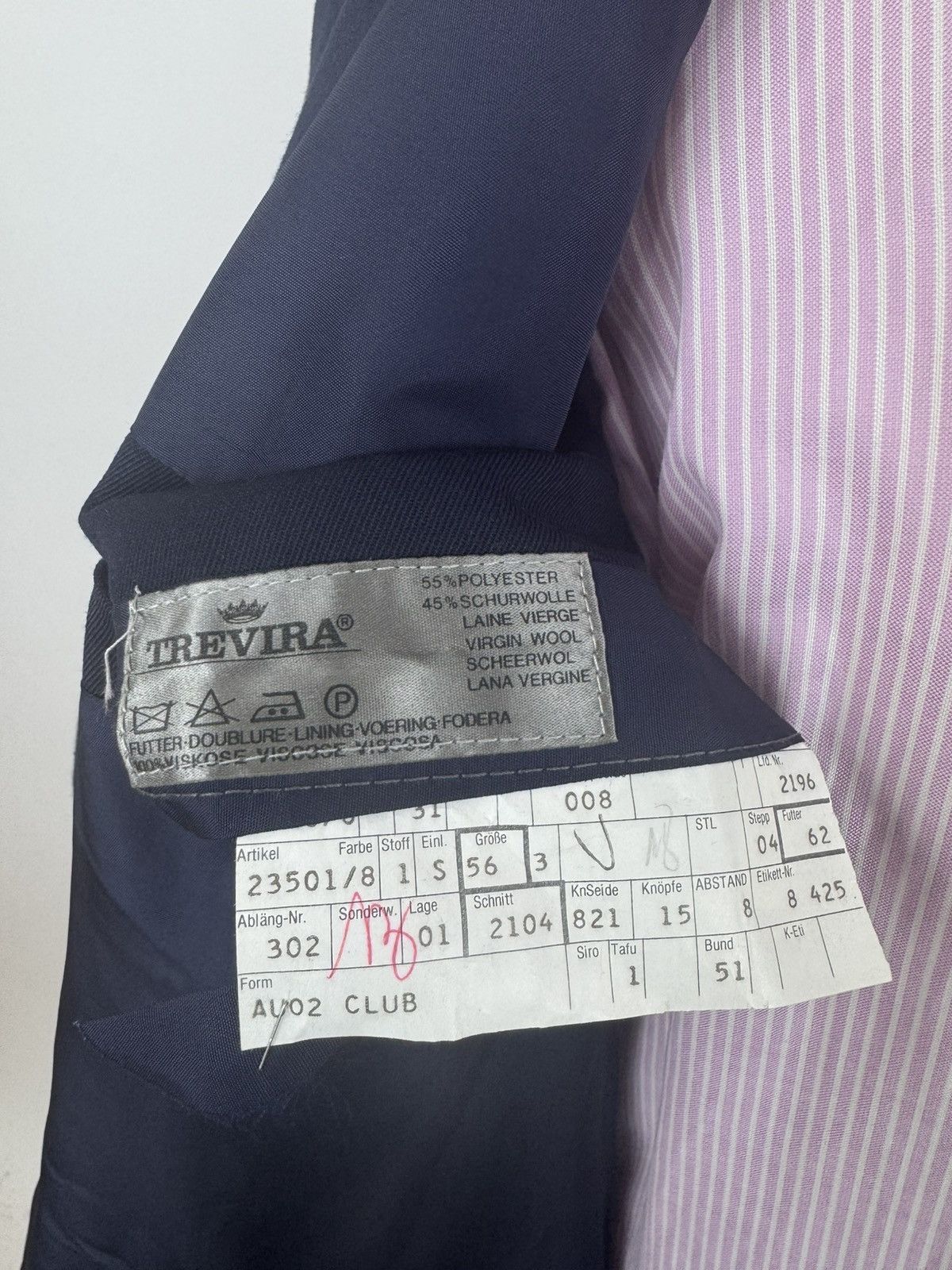 Other Mens Navy Blue Sport Coat 42L Trevira Twill Wool Blazer Size 42R - 7 Thumbnail