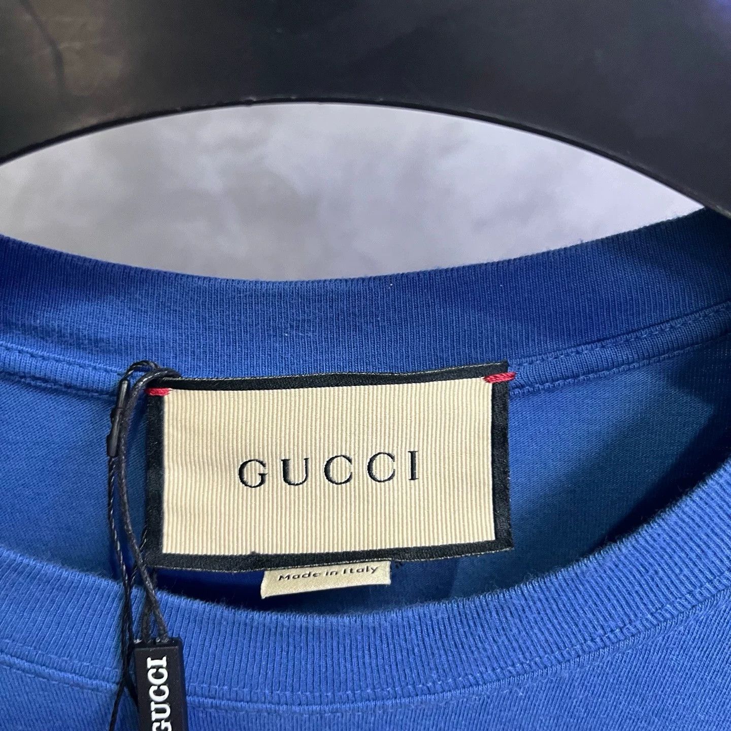 Gucci Gucci Blue Letter Print Crewneck T-Shirt Size US XXS / EU 40 - 2 Thumbnail