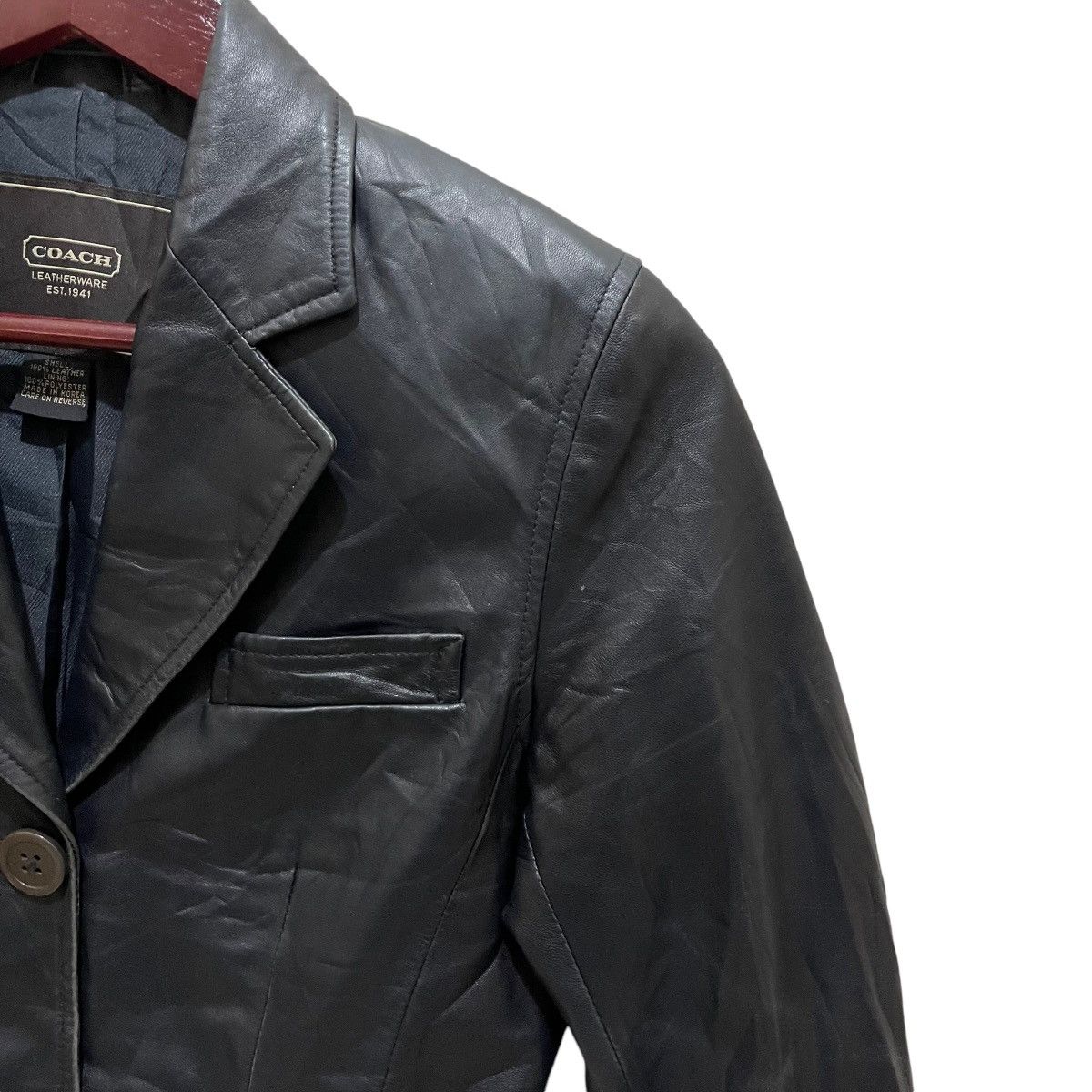 Coach COACH Leatherware Genuine Leather Button Jacket Size S / US 4 / IT 40 - 3 Thumbnail