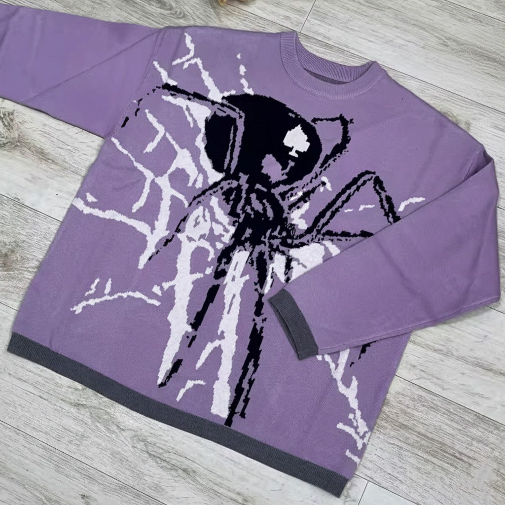 Other Street Retro Y2K Cartoon Purple Spider Jacquard Knitwear Size US L / EU 52-54 / 3 - 2 Thumbnail