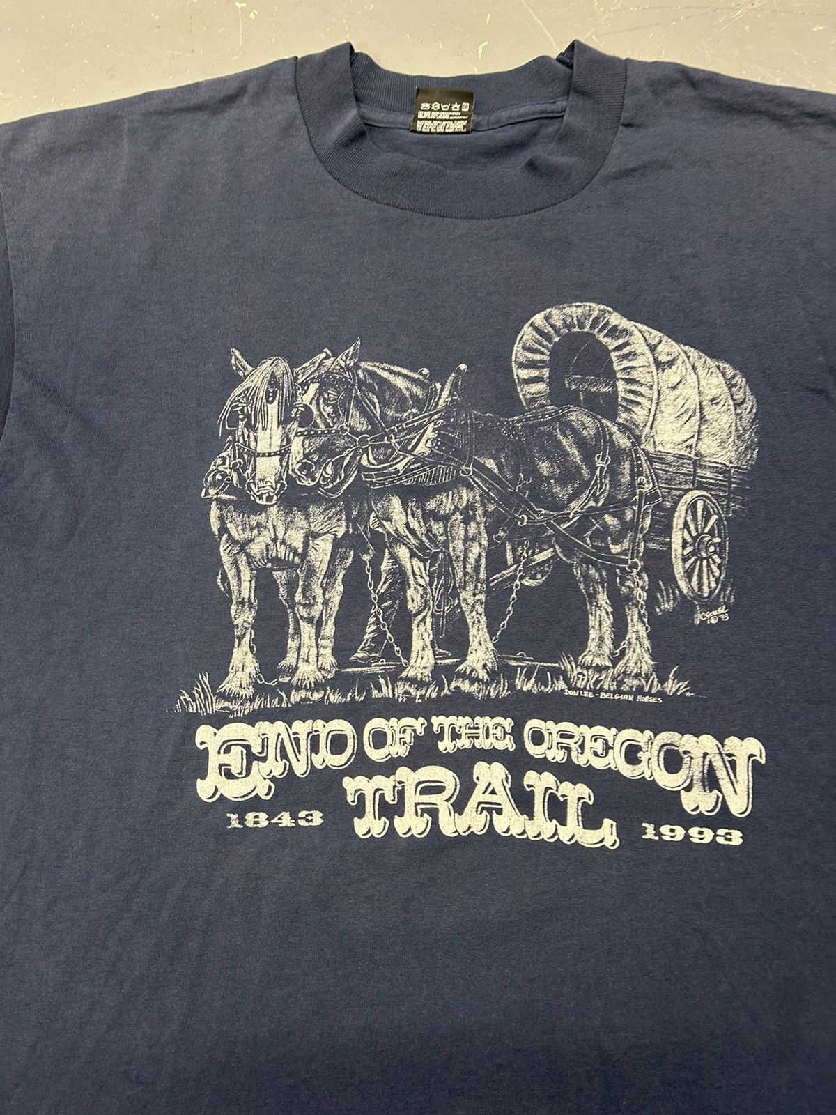 Vintage CRazy Vintage 90s Essential Oregon Trail Navy Animal T-Shirt Size US XL / EU 56 / 4 - 2 Thumbnail