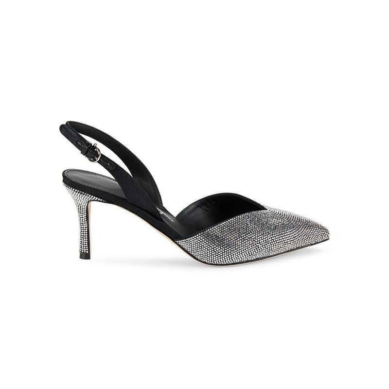 Salvatore Ferragamo Salvatore Ferragamo Ileen 70 Crystal-Embellished Pumps sz. 7 Size US 7 / IT 37 - 2 Thumbnail