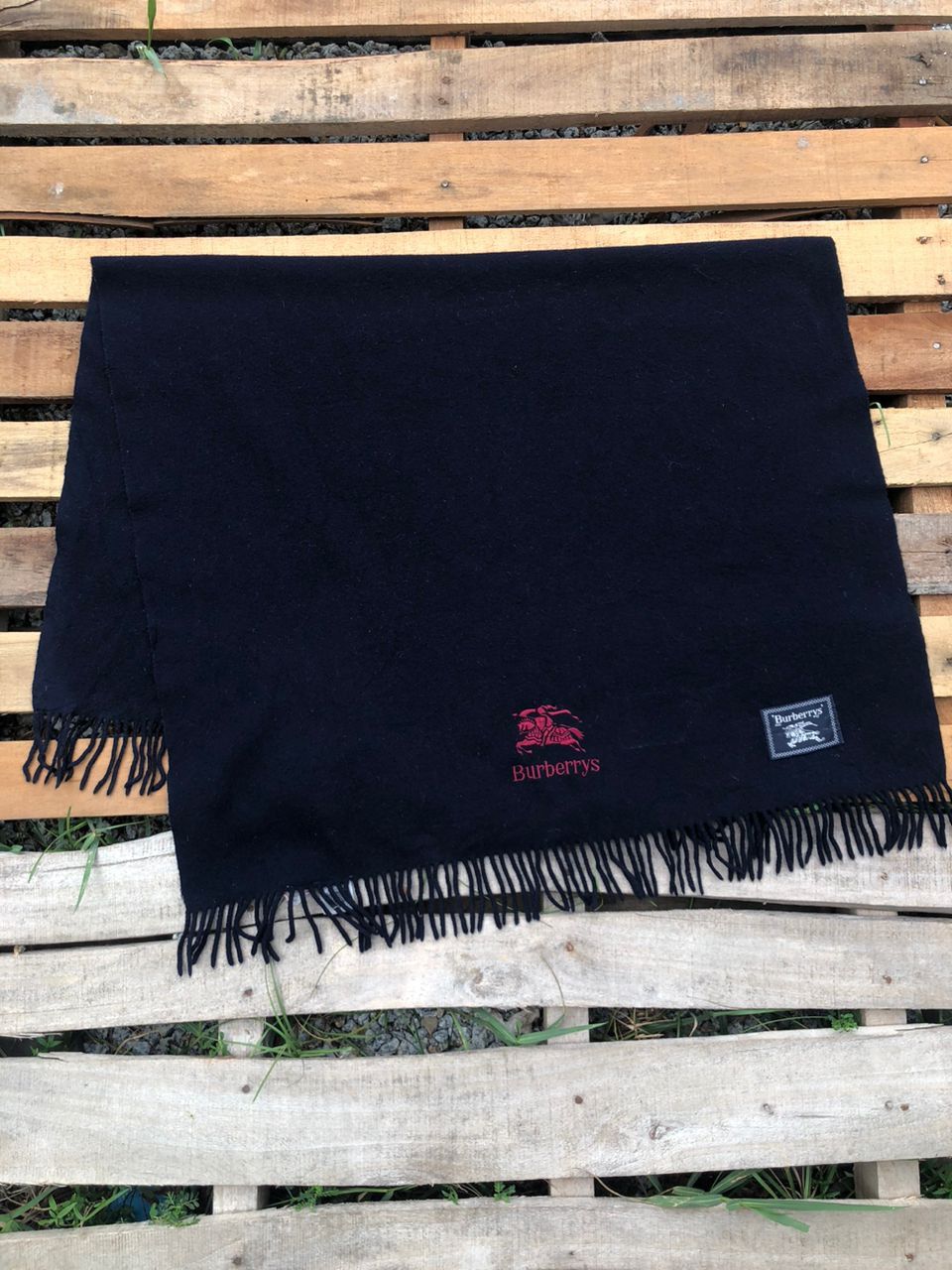 Burberry × Vintage Vintage 90s Burberrys Oversized Wool Scarves/Muffler Size ONE SIZE - 2 Thumbnail