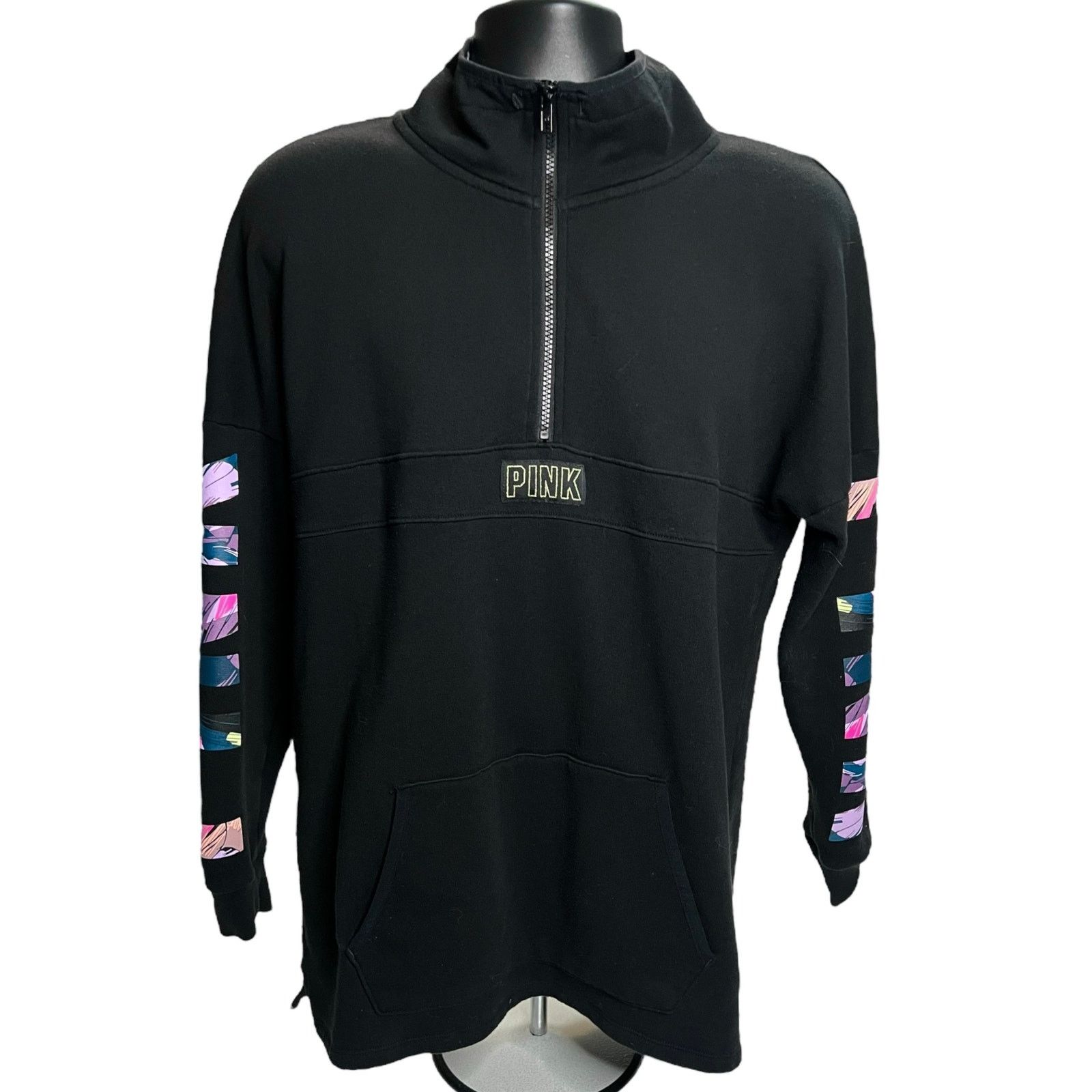 Pink Victoria’s Secret PINK Black Pullover Sweatshirt - Size M Size M / US 6-8 / IT 42-44 - 1 Thumbnail