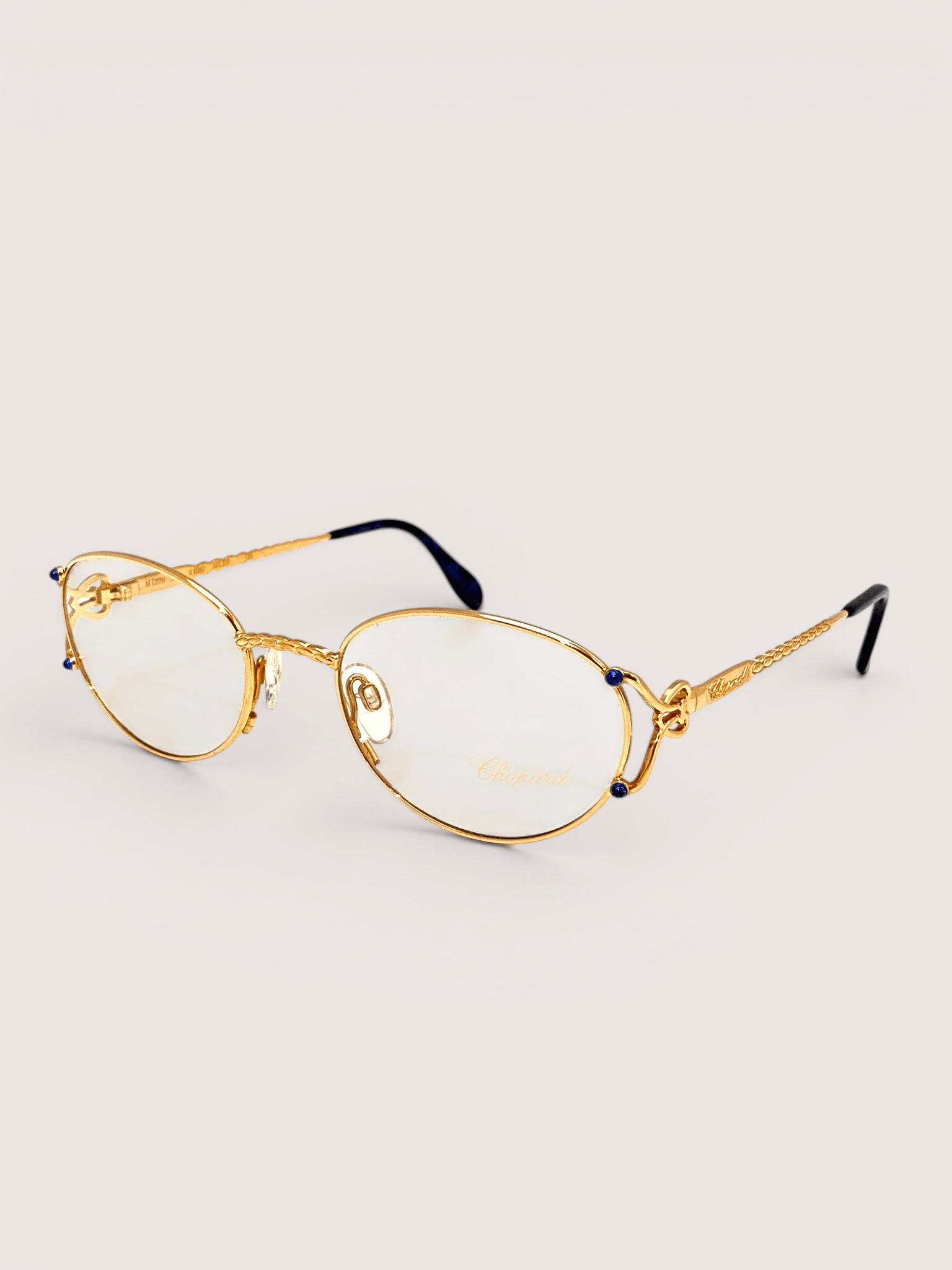 Chopard Chopard 23K Gold Blue Sapphire Oval Rimless Eyeglasses Size ONE SIZE - 2 Thumbnail