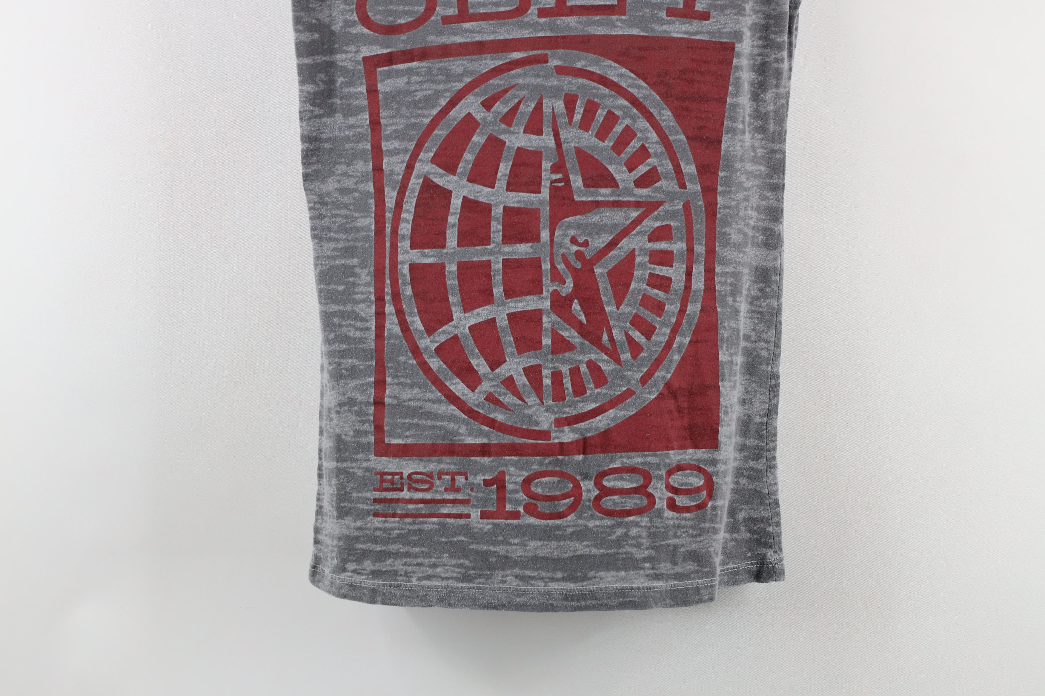 Obey × Vintage Obey Propaganda Camouflage Sheer V-Neck T-Shirt Gray Size M / US 6-8 / IT 42-44 - 3 Thumbnail