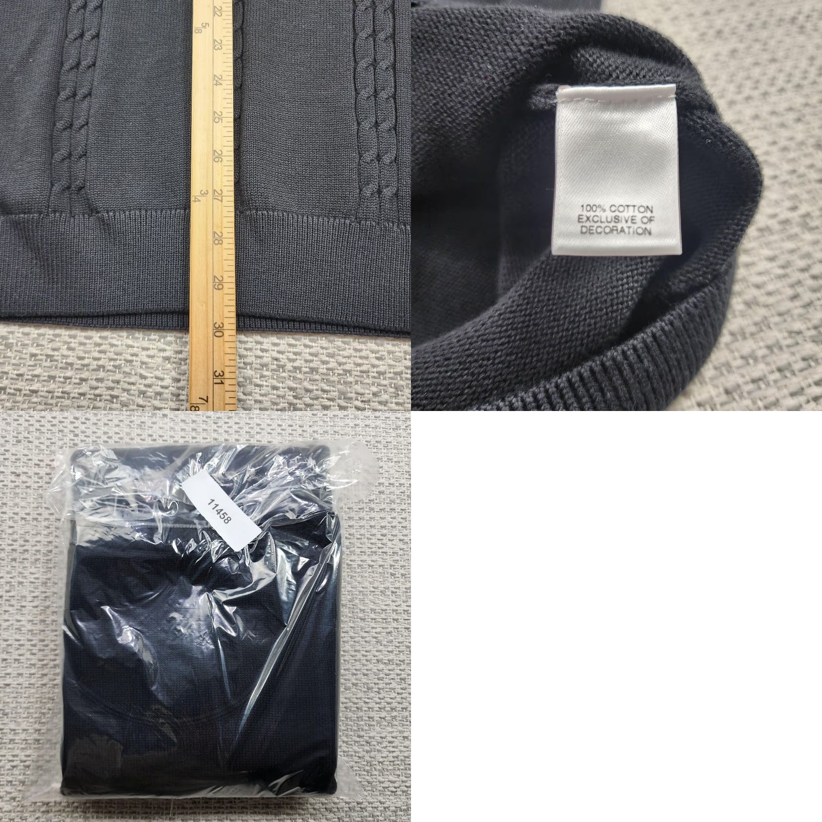 Vintage Cypress Links Sweater Vest Mens XL Black V Neck Cable Knit 100% Cotton Size US XL / EU 56 / 4 - 8 Thumbnail