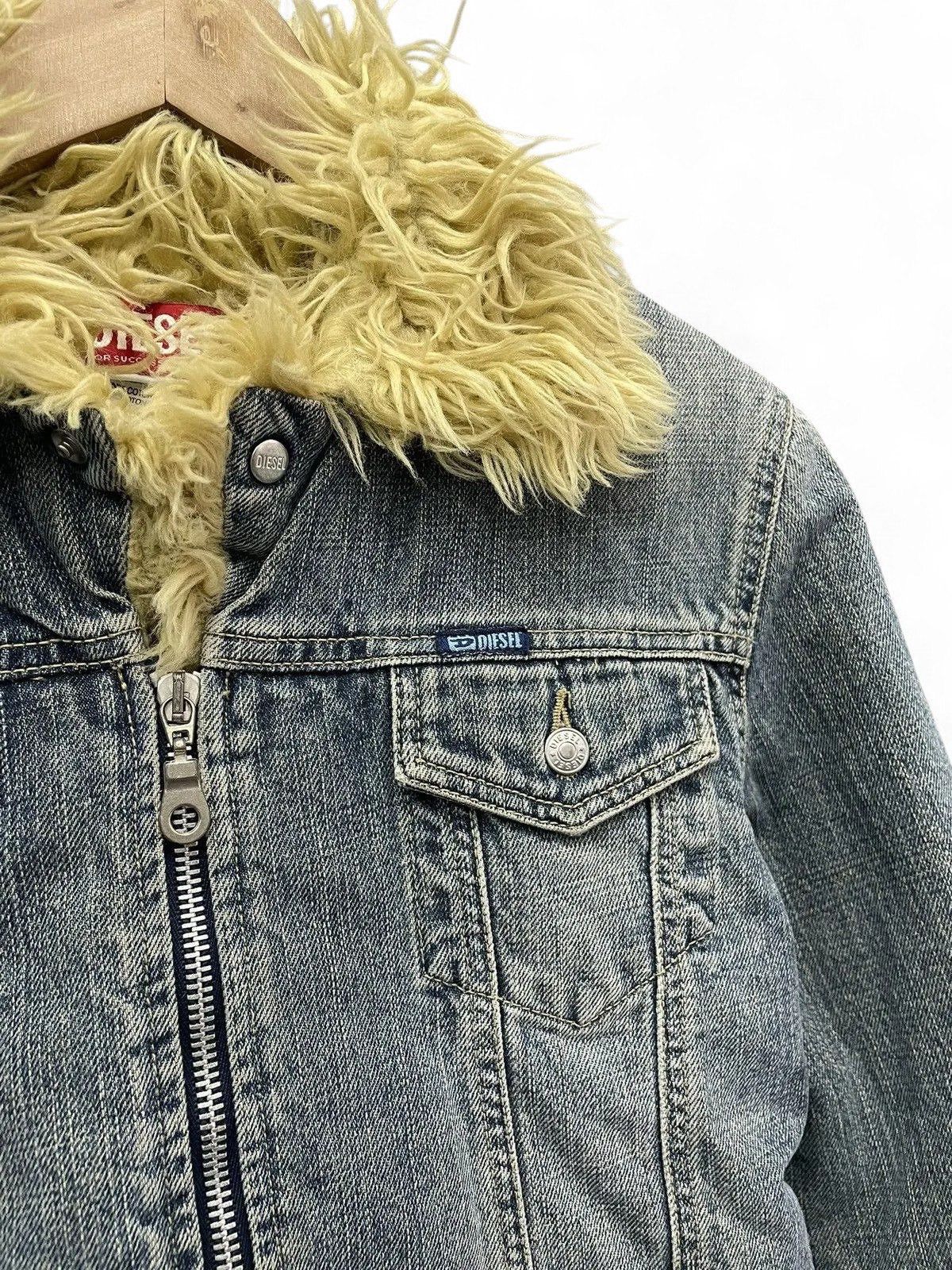 Diesel Diesel Blue Denim Jacket Faux Fur lining fashion Y2K Size S / US 4 / IT 40 - 3 Thumbnail