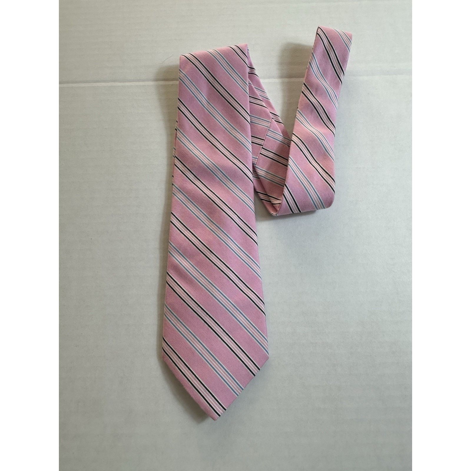 Lauren Ralph Lauren Lauren Ralph Lauren Neck Tie Pink Striped Silk/Cotton Preppy Size ONE SIZE - 7 Thumbnail
