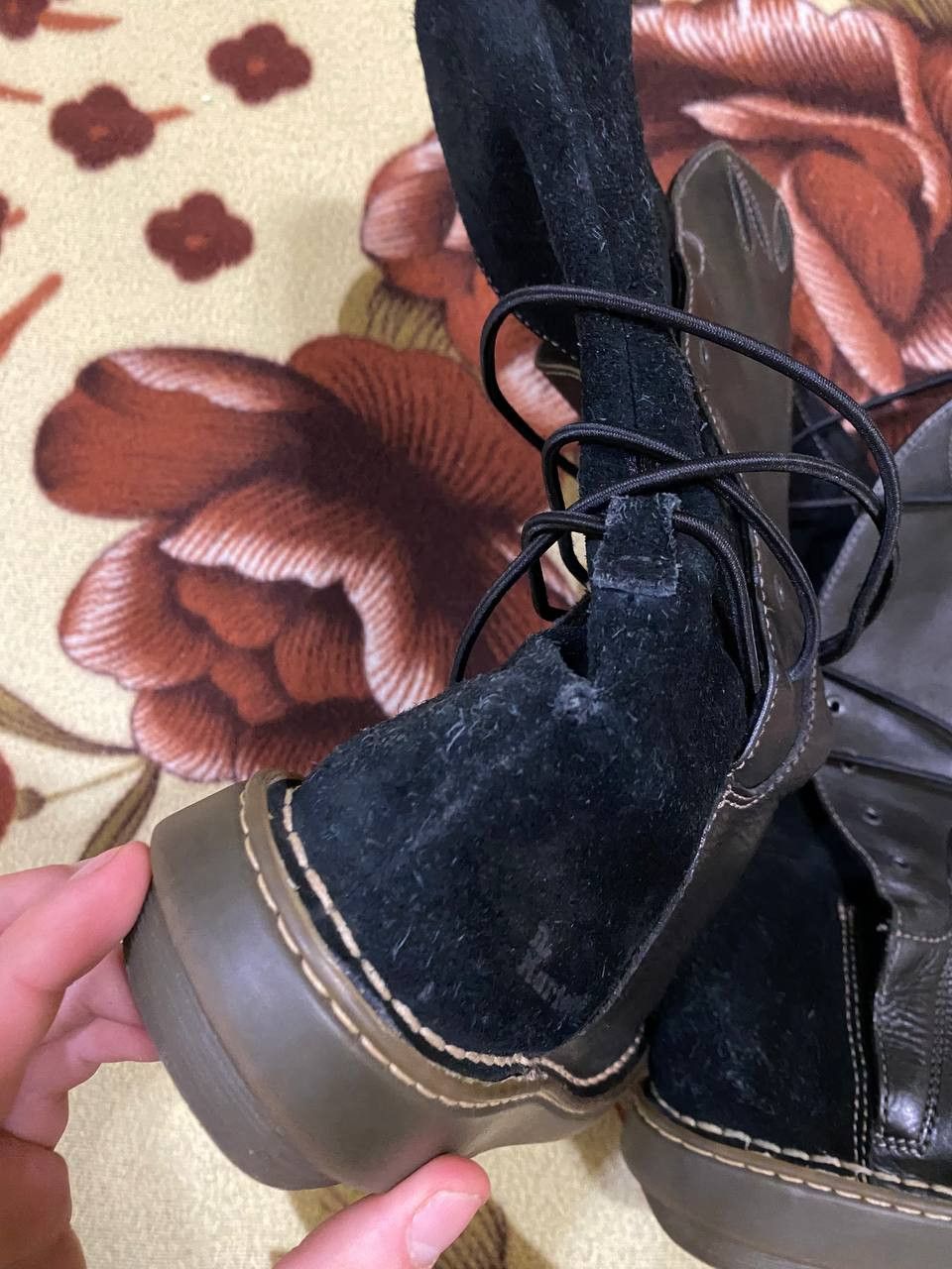 Dr. Martens Dr Martens Vintage Mid Calf Black Leather Suede Rare Boots Size US 4 / IT 34 - 5 Thumbnail