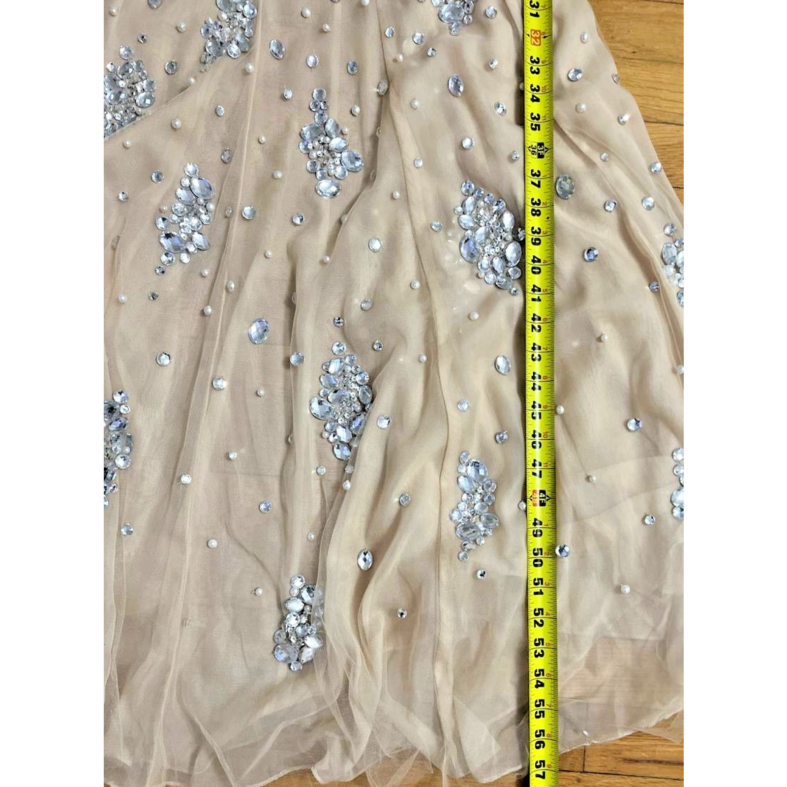 & Other Stories Jovani Bejeweled Dress New Bejge Size 0 A001895 Size XS / US 0-2 / IT 36-38 - 15 Thumbnail