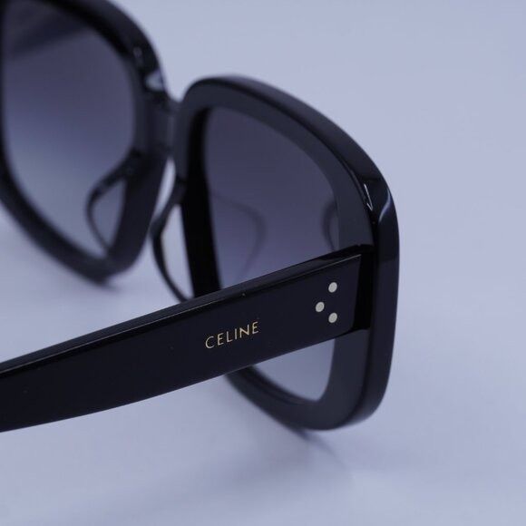 Celine Celine CL40299U 01B Sunglasses Shiny Black Square Frame Size ONE SIZE - 5 Thumbnail