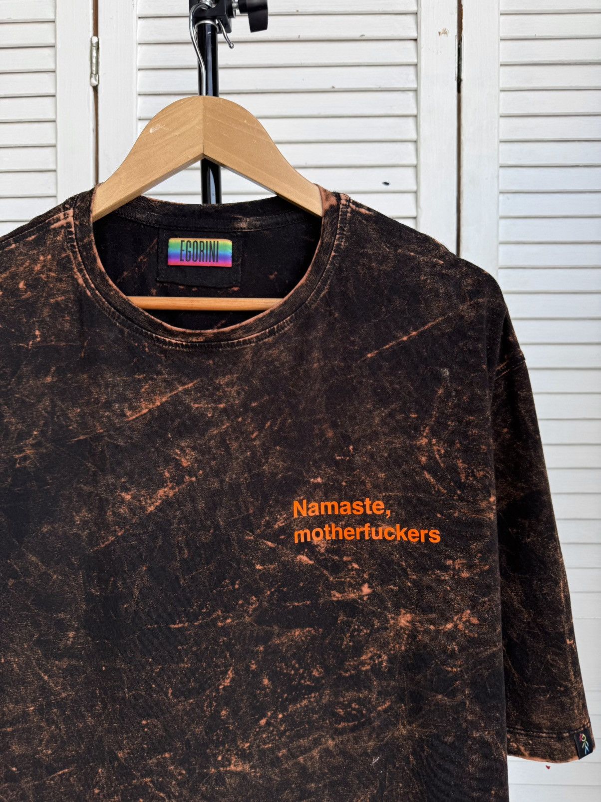 Other EGORINI Namaste Motherfuckers Acid Wash Oversized T-Shirt Size US L / EU 52-54 / 3 - 5 Thumbnail
