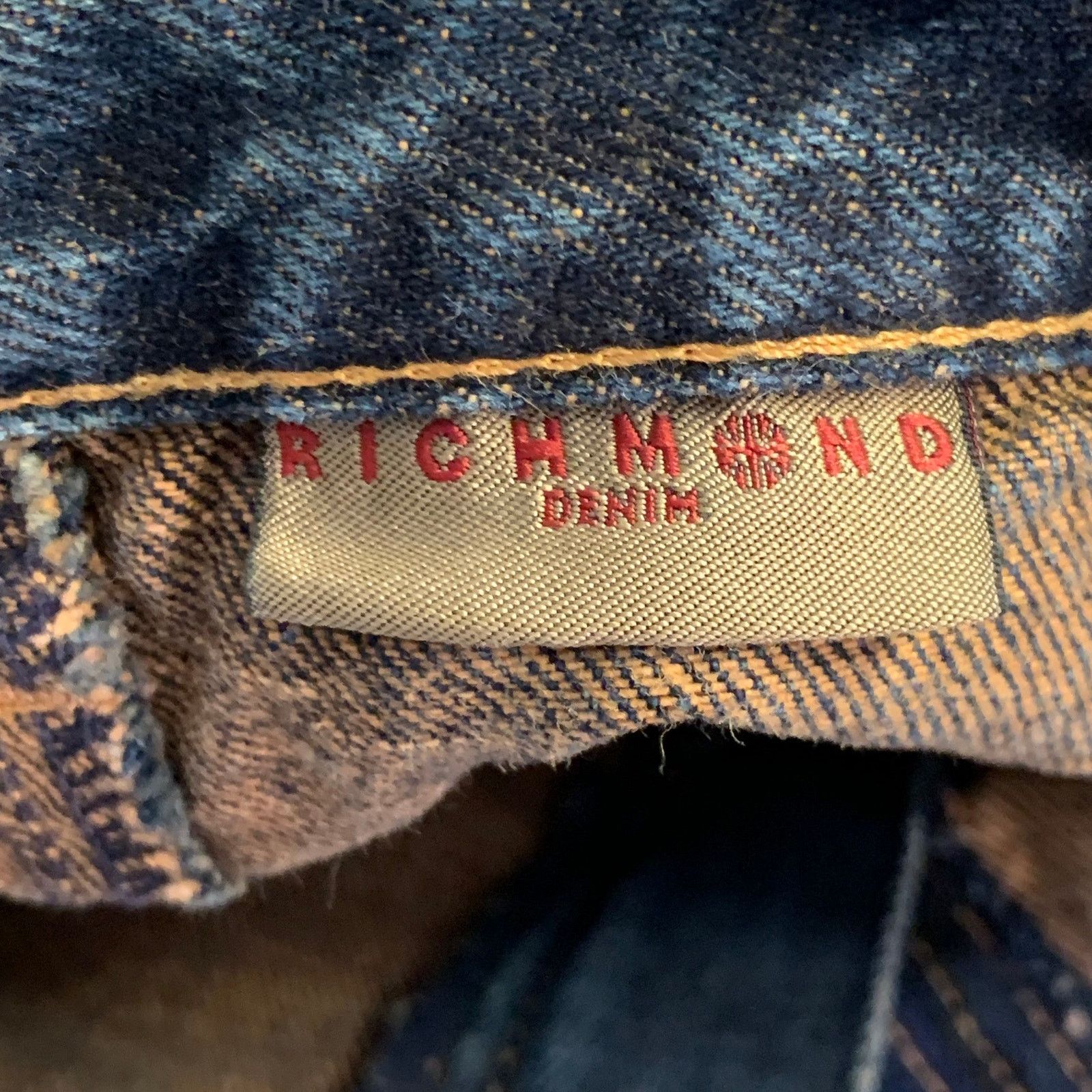John Richmond Size 27 Indigo Black Red Denim Twill Patches Flared Jeans Size 27" / US 4 / IT 40 - 6 Thumbnail
