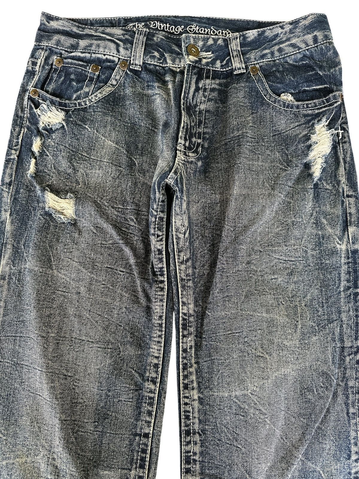 Kapital Distress Denim Jessy Logan HoneyComb Style 34x39 Size US 34 / EU 50 - 7 Thumbnail
