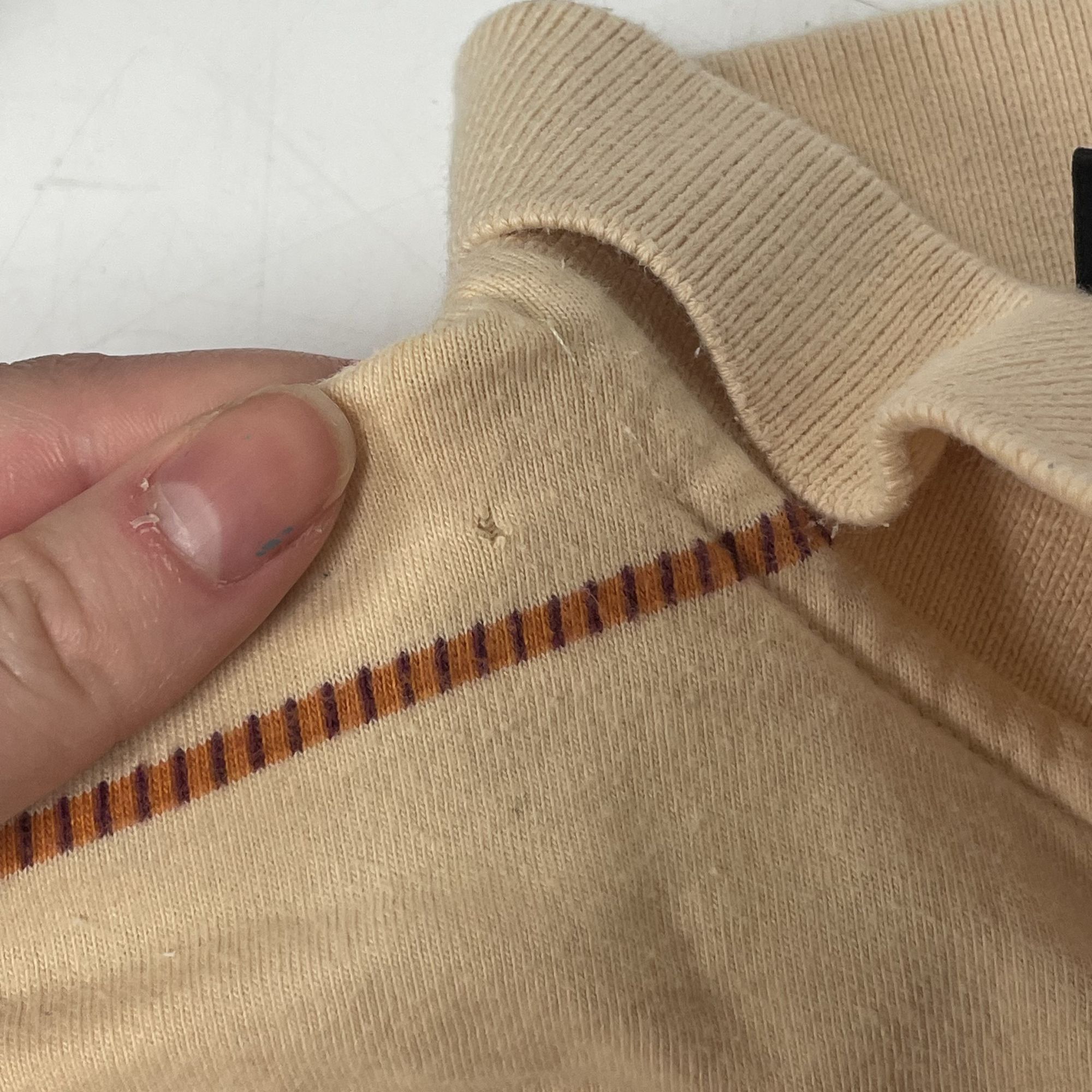 Pierre Cardin Vtg Pierre Cardin Paris Cream Stripe Logo Surfer Preppy POLO Size US S / EU 44-46 / 1 - 10 Thumbnail