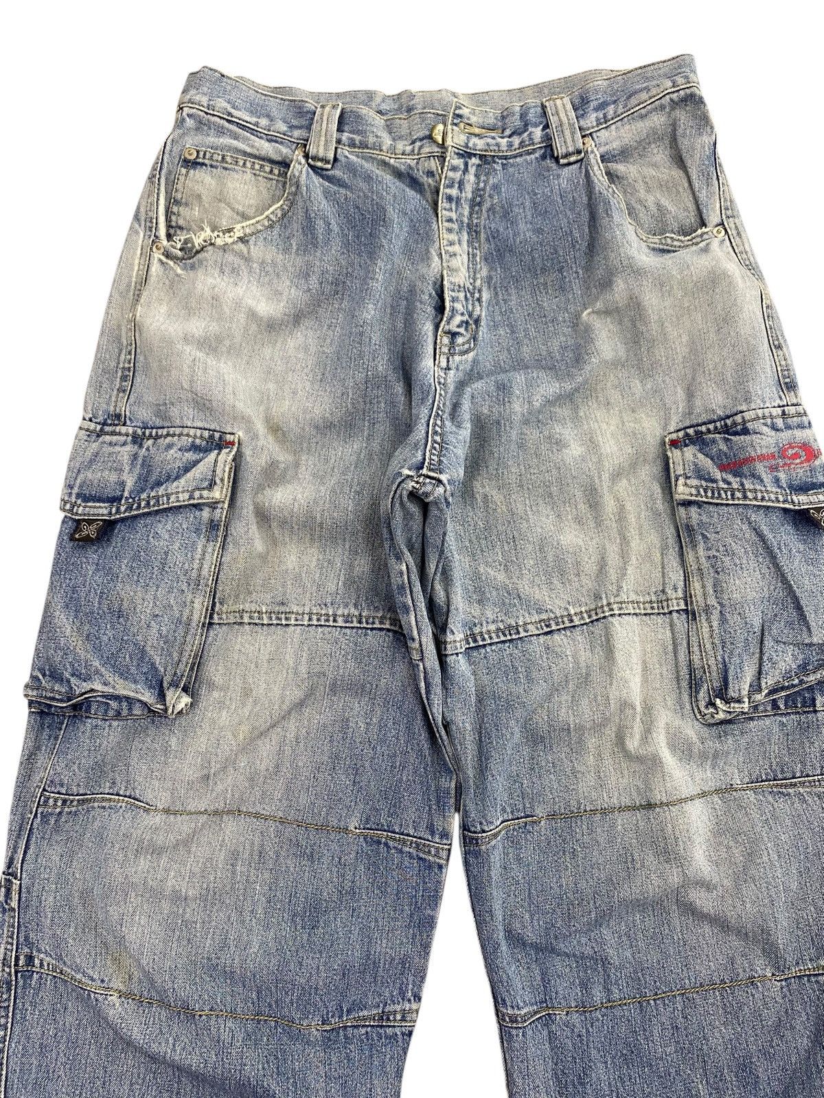 Other Diko Japanese Brand Blue Faded Wash Style Cargo Jeans Size US 31 - 2 Thumbnail