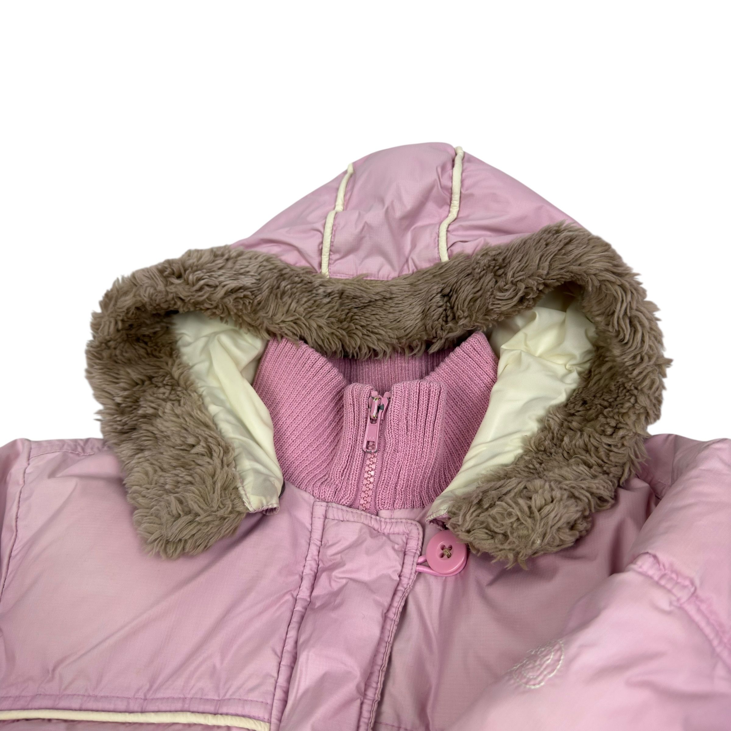 Lee Lee Women's Pink Fur Full Zip Puffer Jacket XL Size XL / US 12-14 / IT 48-50 - 4 Thumbnail