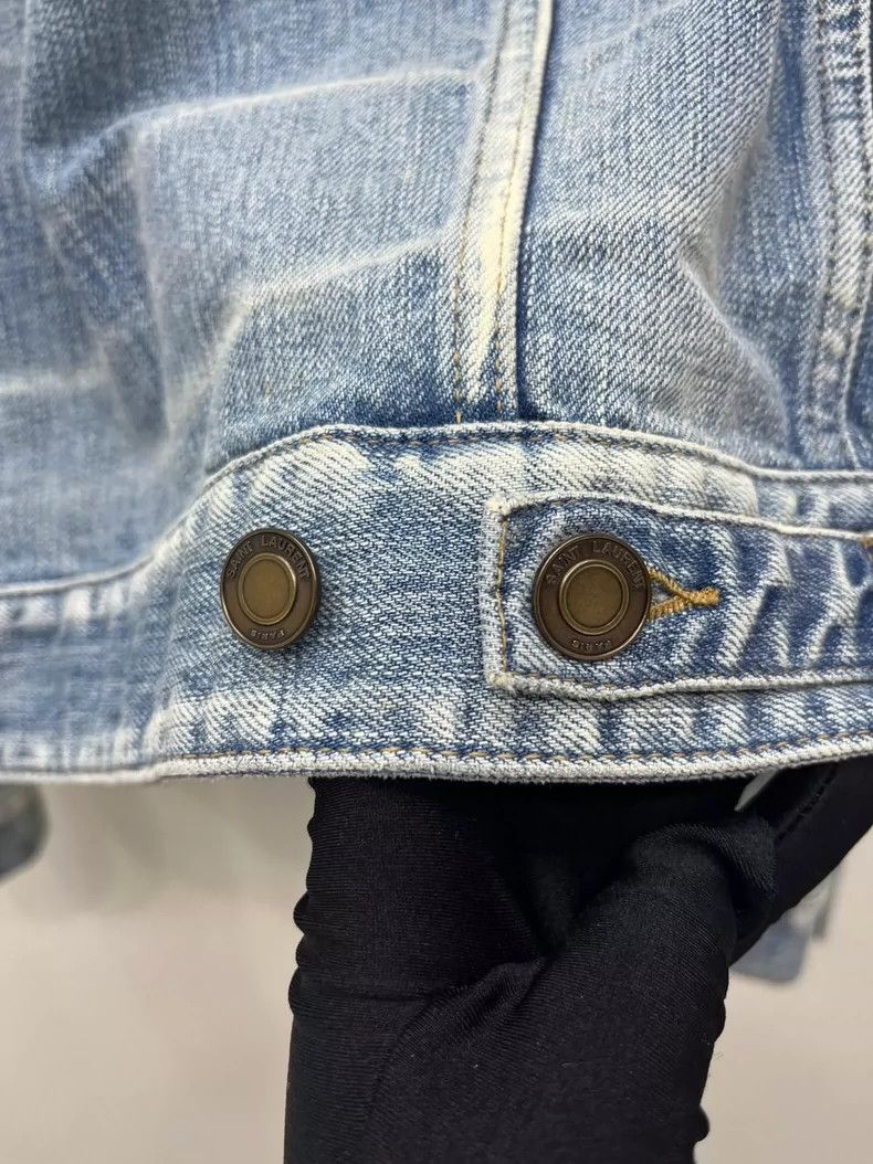 Saint Laurent Paris SLP Denim Jacket with Anchor Patch-2505 Size US S / EU 44-46 / 1 - 2 Thumbnail