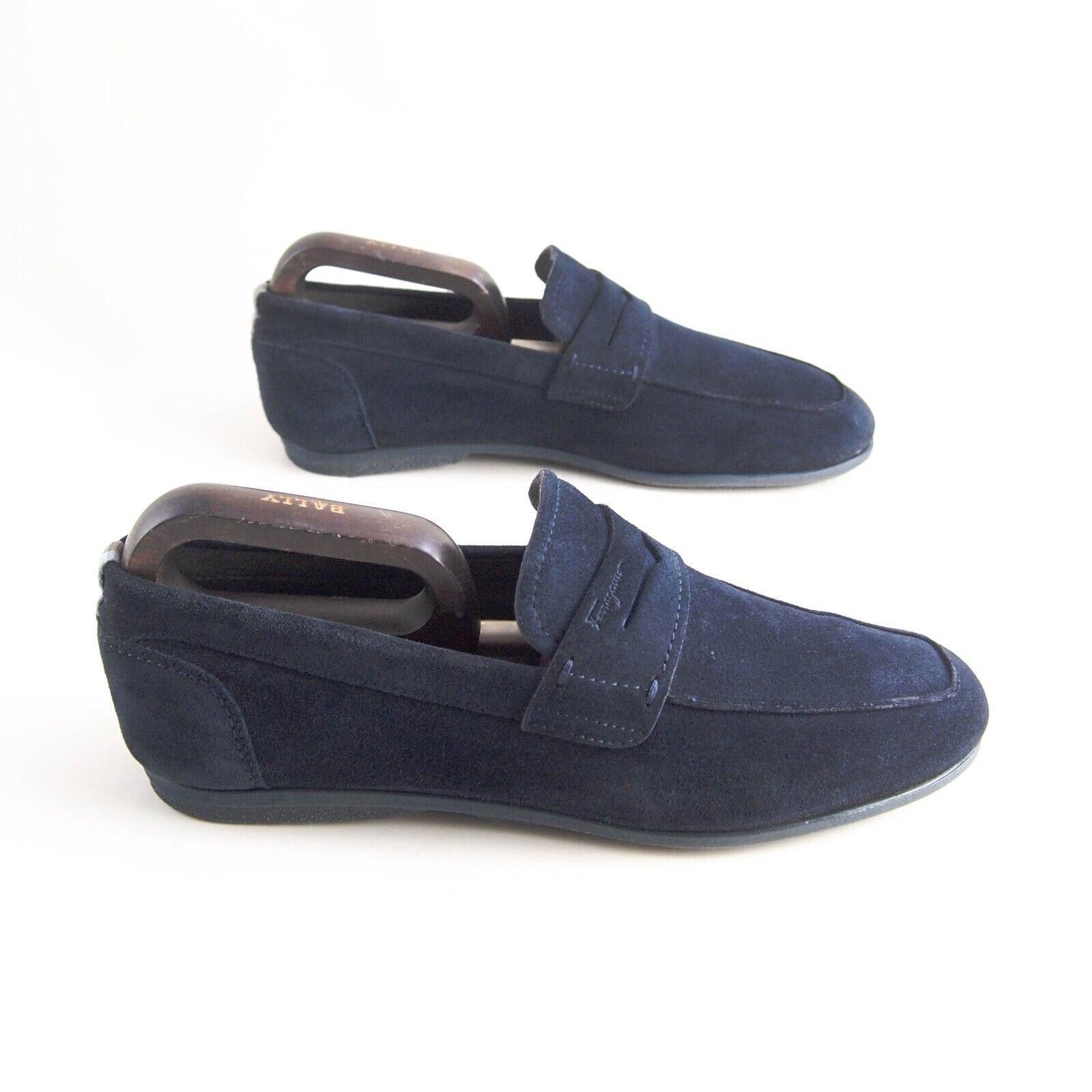 Salvatore Ferragamo Ferragamo Penny Loafers Blue Suede EU 41.5 US 8.5 Size US 8.5 / EU 41-42 - 6 Thumbnail