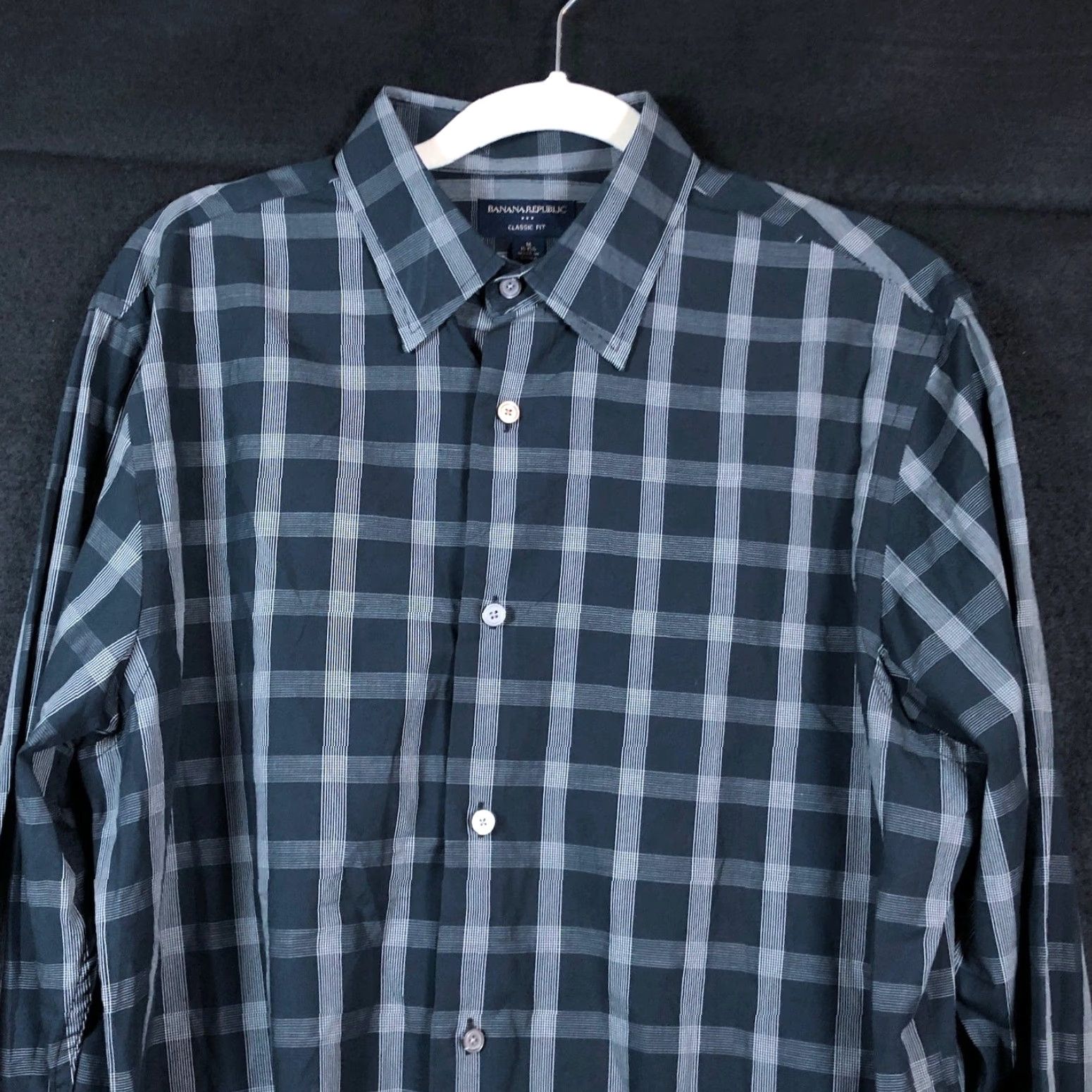 Banana Republic Banana Republic Mens Shirt Blue Plaid Button-Down Classic Fit 100% Cotton M Size US M / EU 48-50 / 2 - 2 Thumbnail