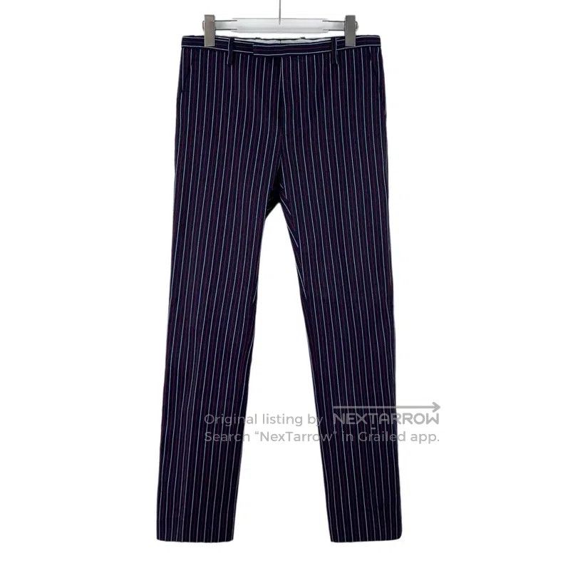 Louis Vuitton Louis Vuitton 23 dark blue tailored striped slacks pants Size US 38 / EU 54 - 1 Thumbnail