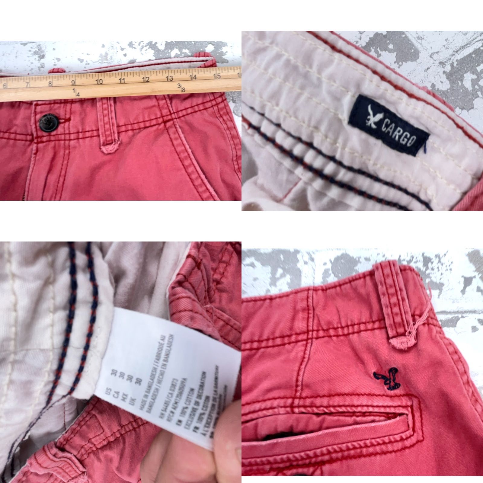 American Eagle Outfitters VINTAGE American Eagle Outfitters Cargo Shorts Men 30 Pink Red Khaki Twill Dad Preppy AEO VTG Y2K Size US 30 / EU 46 - 8 Thumbnail