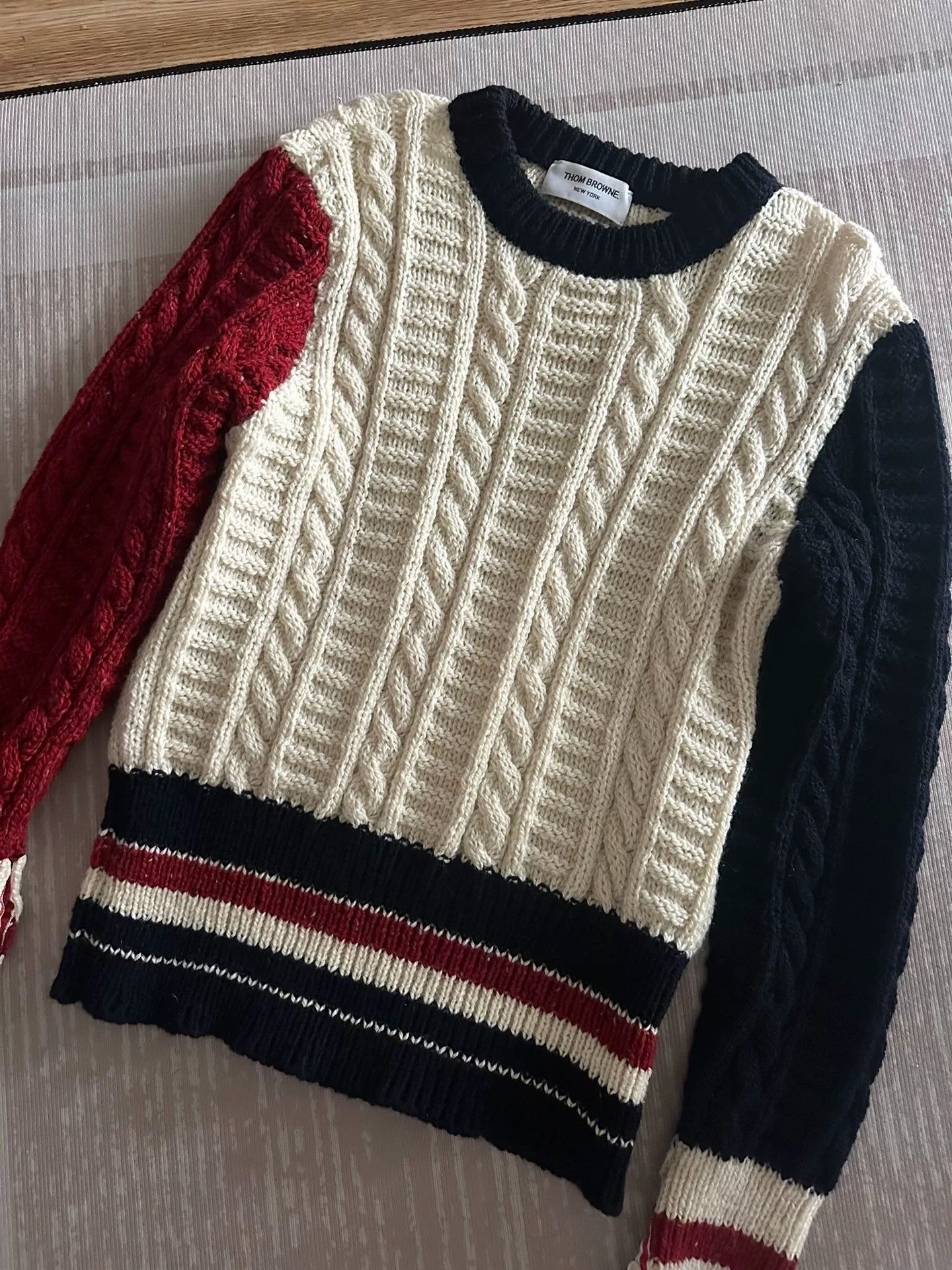 Thom Browne Thom Browne Colorblock Cable Sweater Size US XS / EU 42 / 0 - 1 Thumbnail