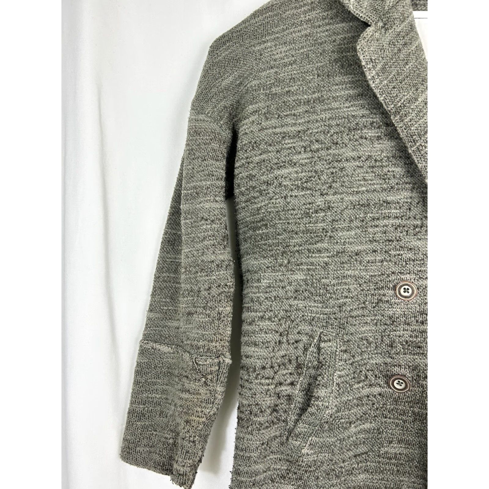 Free People Free People cardigan Womens Medium Gray cotton blend collared button pockets sweater Size M / US 6-8 / IT 42-44 - 2 Thumbnail